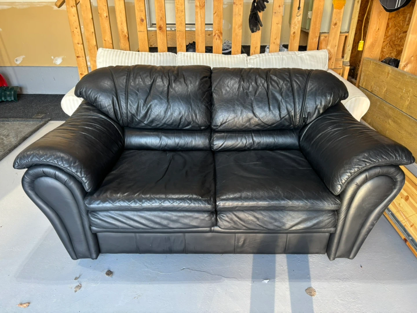 Black Leather Loveseat Sofa