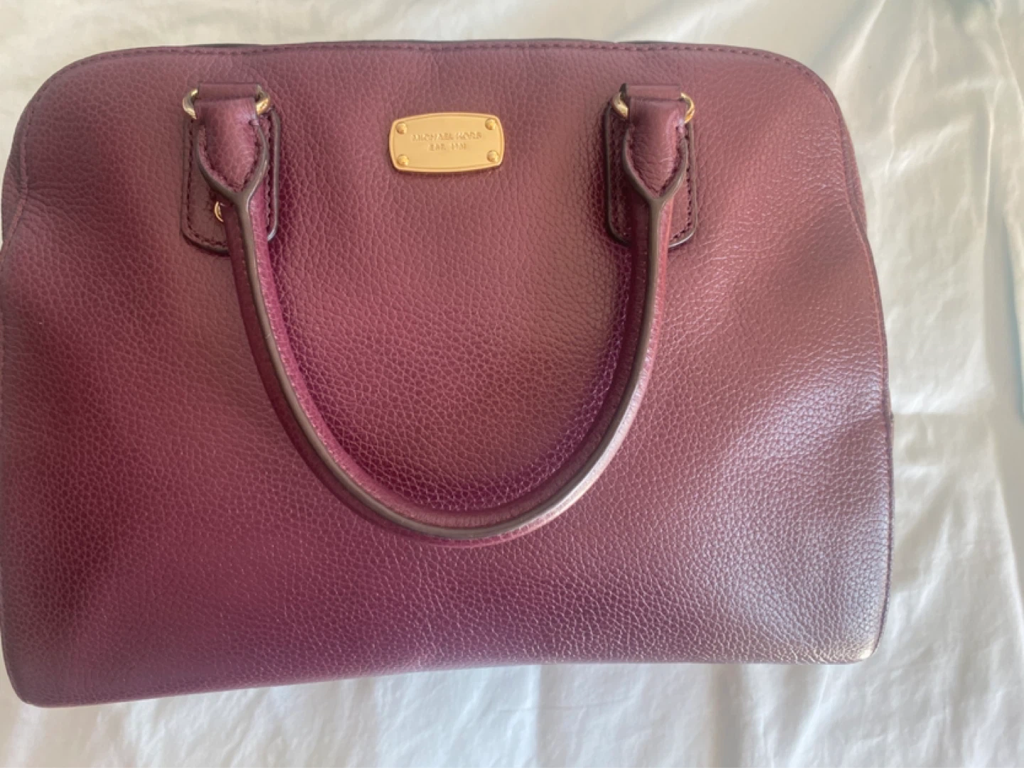 Michael Kors Maroon Leather Satchel Handbag