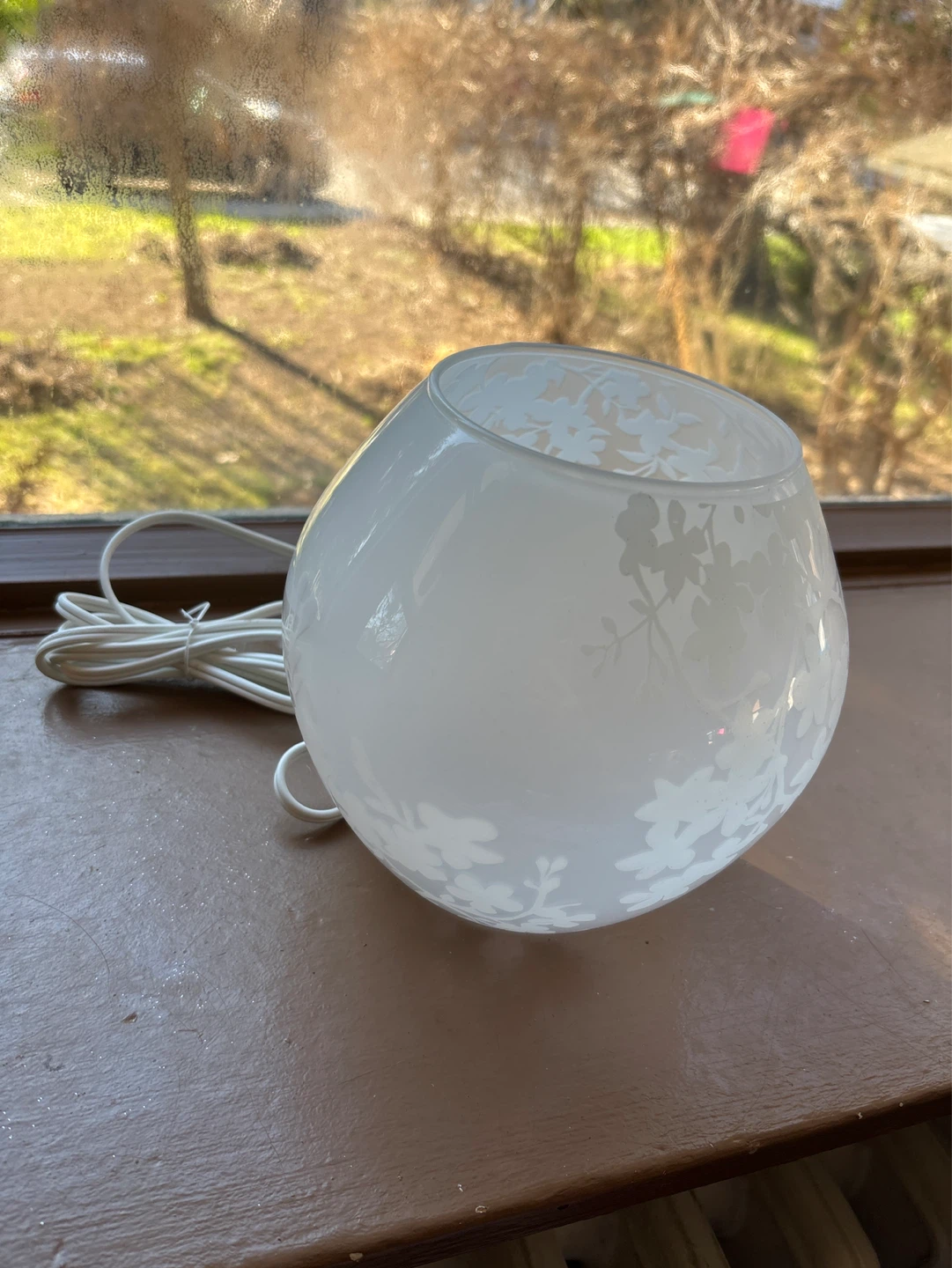 Frosted Glass Floral Accent Lamp