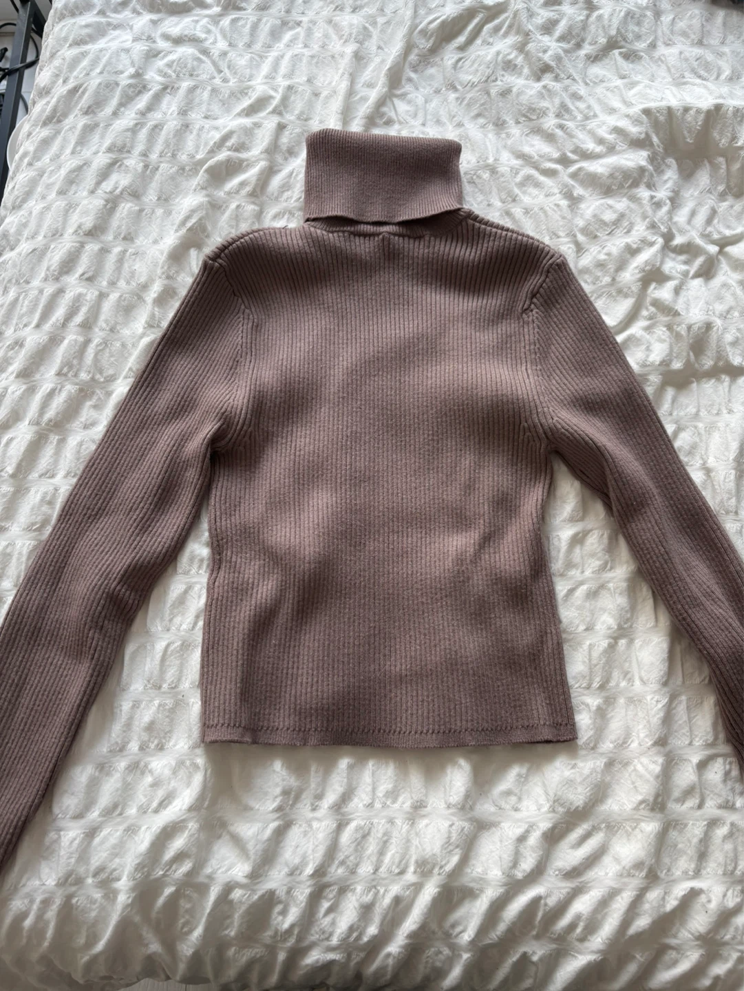 Zara Brown Ribbed Turtleneck Sweater