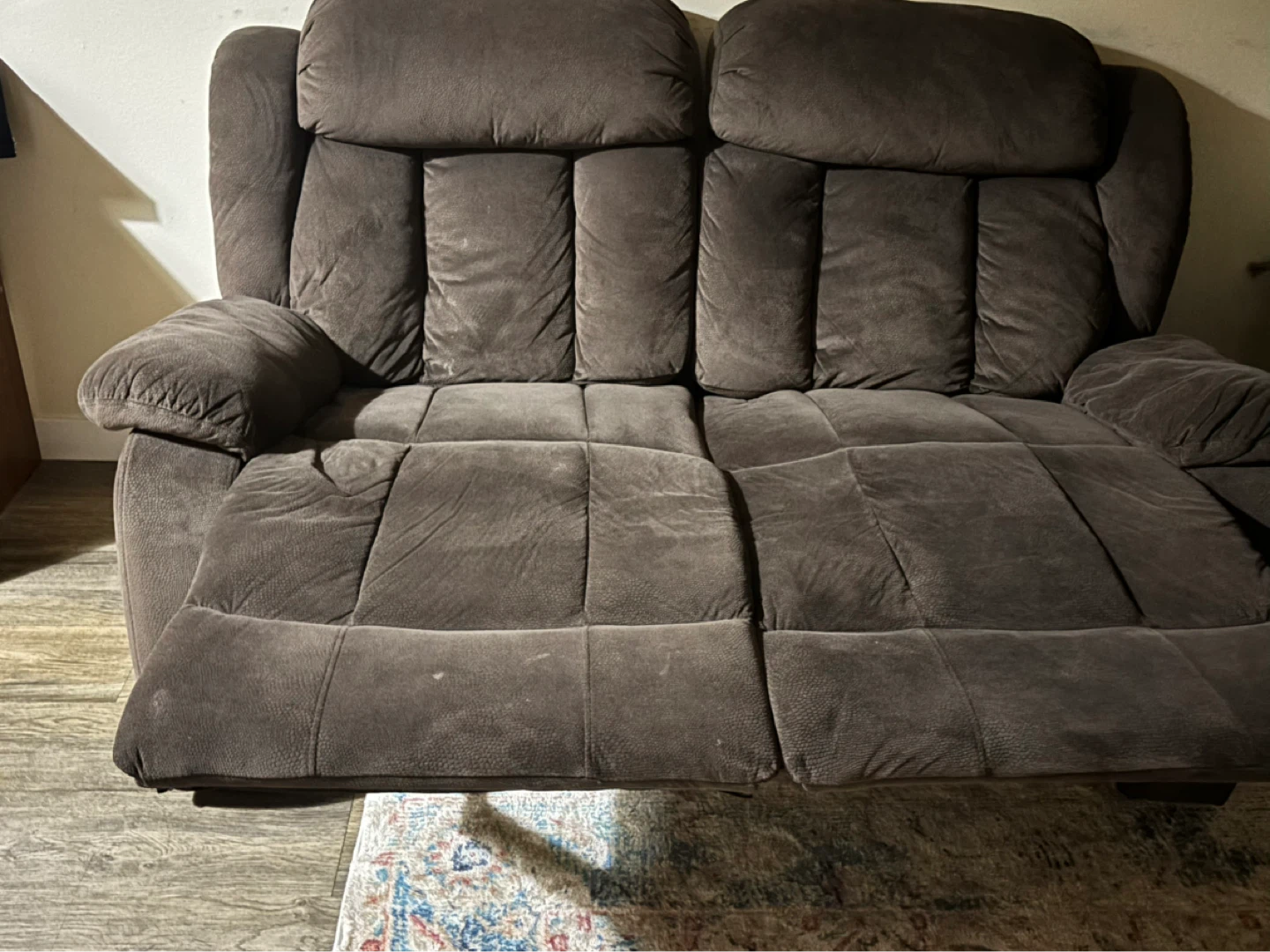 Brown Loveseat Recliner Sofa - photo 2