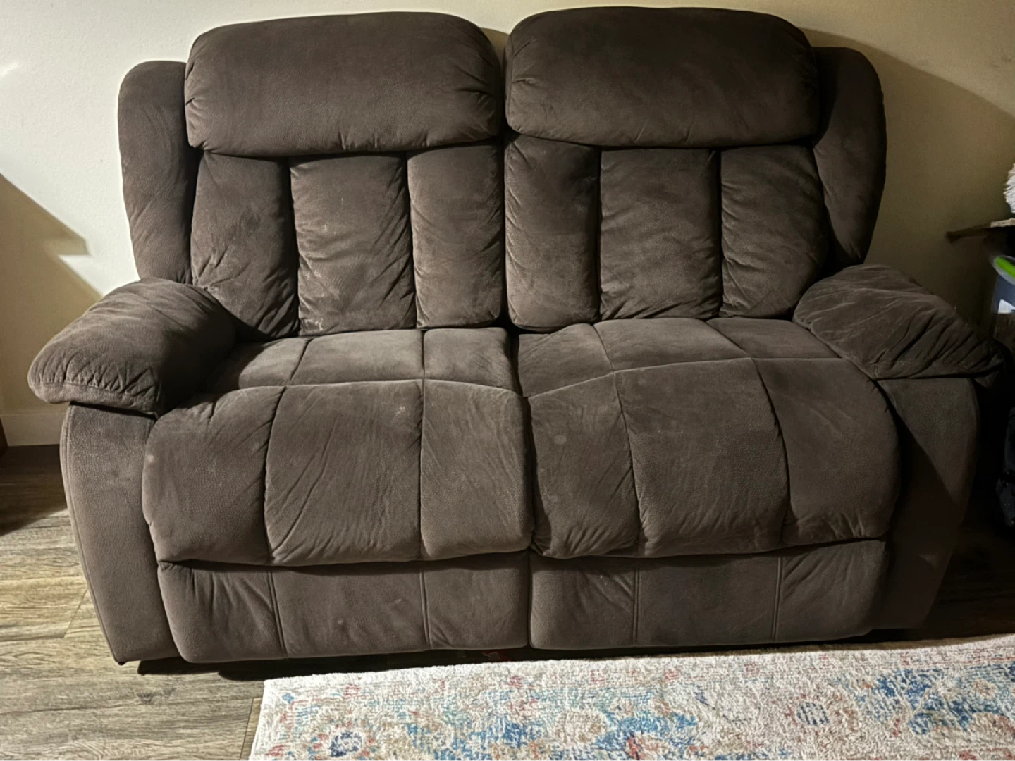 Brown Loveseat Recliner Sofa - photo 3
