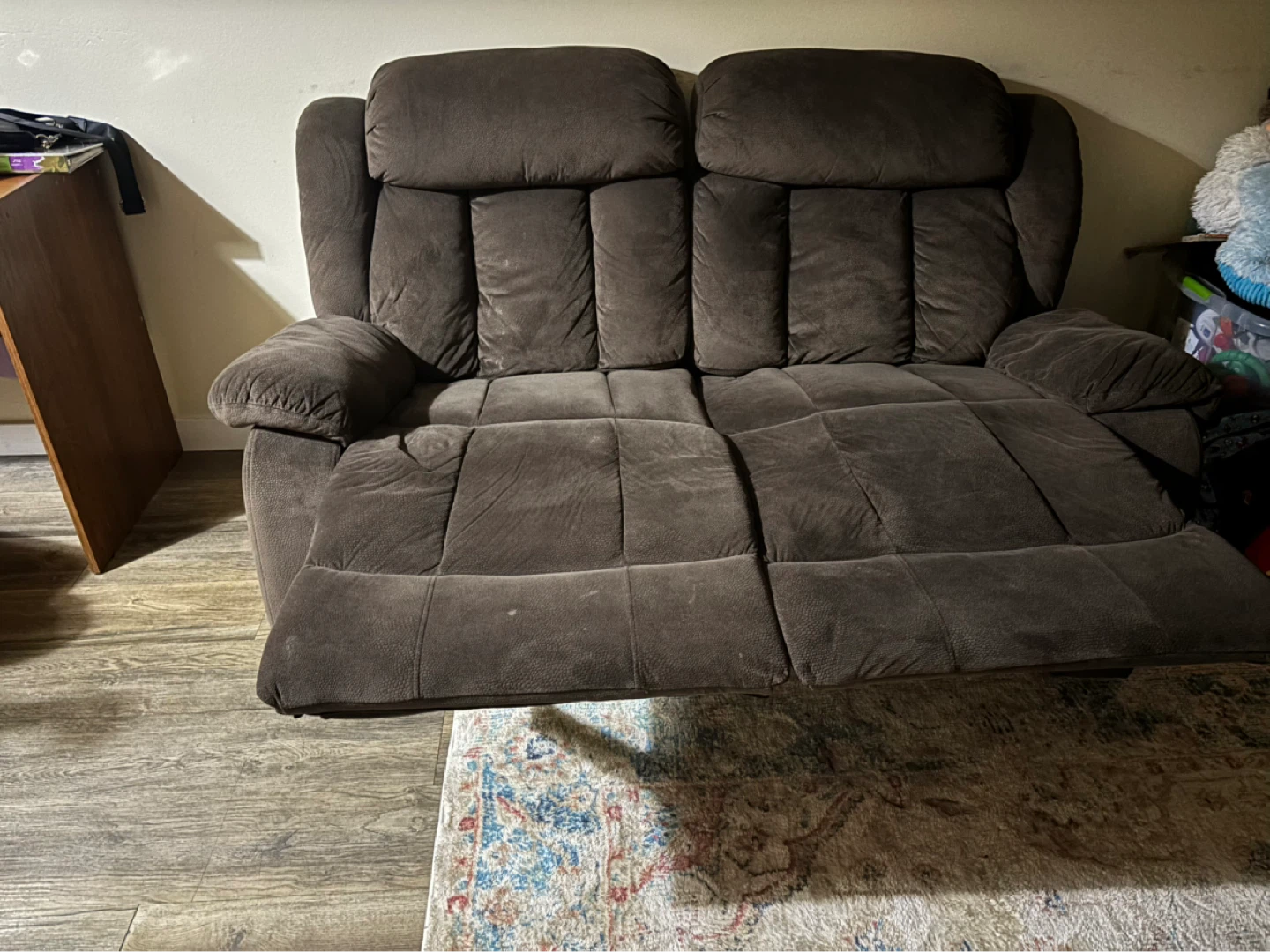 Brown Loveseat Recliner Sofa