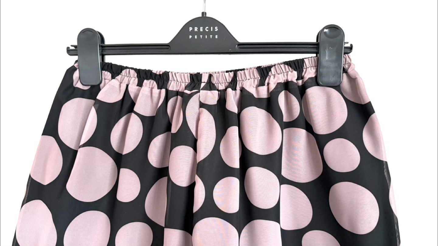 Precis Petite Black Pink Polka Dot Ruffle Skirt - photo 3