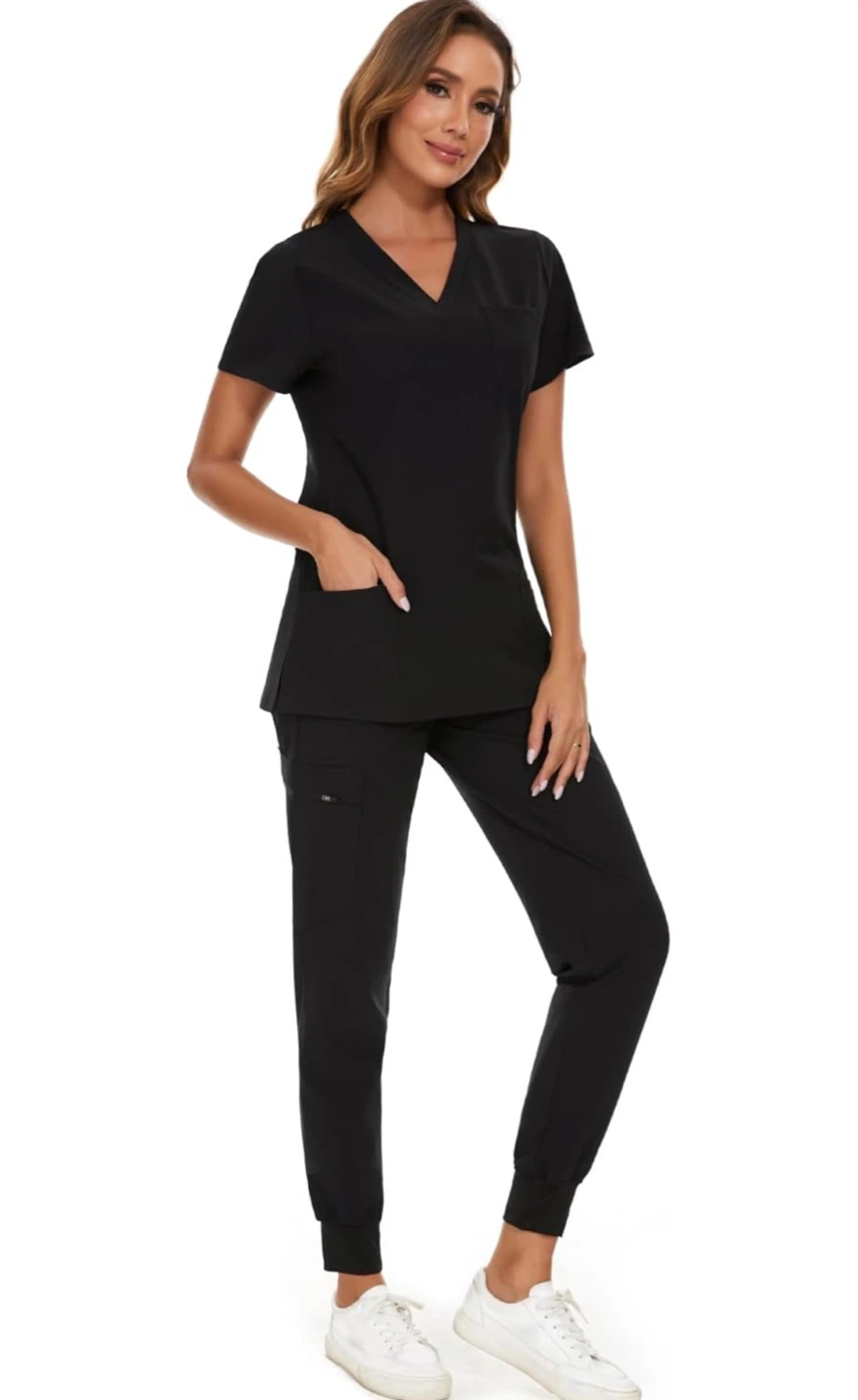 New Comfy Medium Black Scrub Set for Women