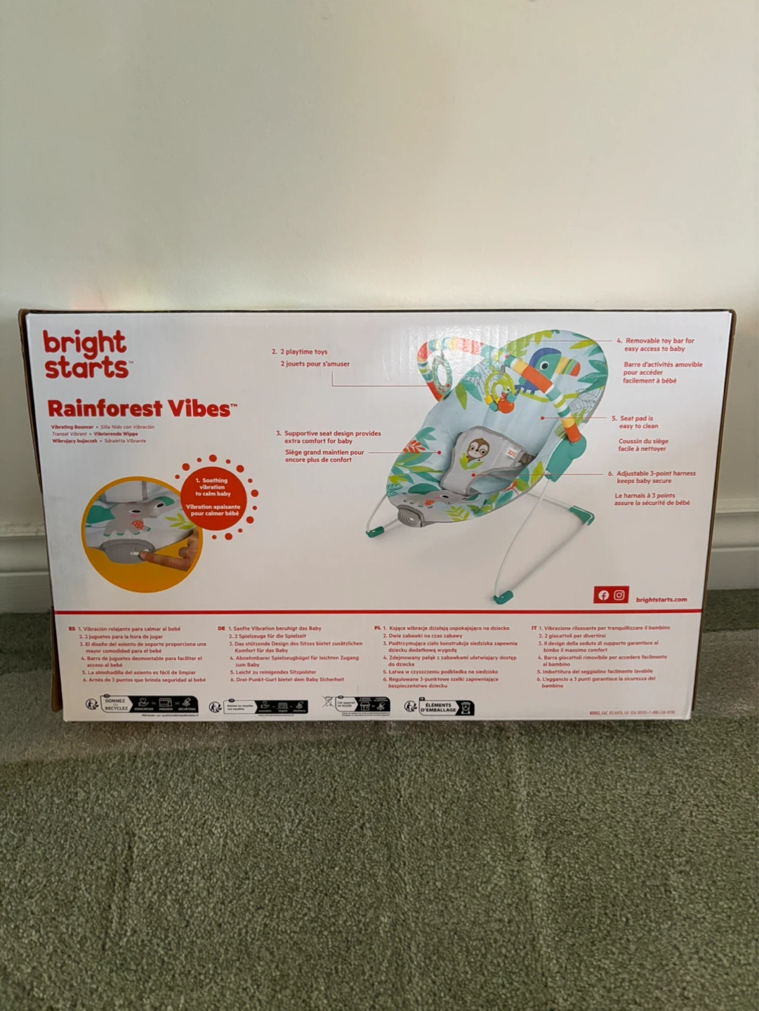 Bright Starts "Rainforest Vibes" Baby Bouncer - photo 2