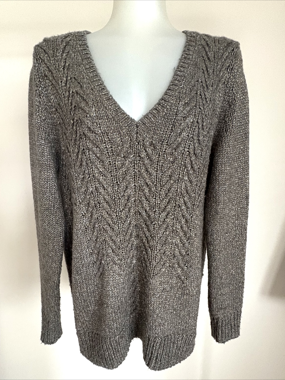 Michael Kors V-Neck Knit Sweater L
