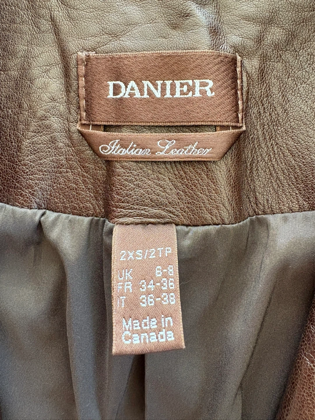 Danier Italian Leather Jacket - Brown - Size 2XS - photo 3
