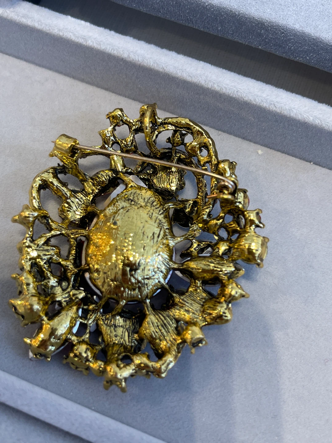 Vintage Style Multi-Color Crystal Brooch - photo 4
