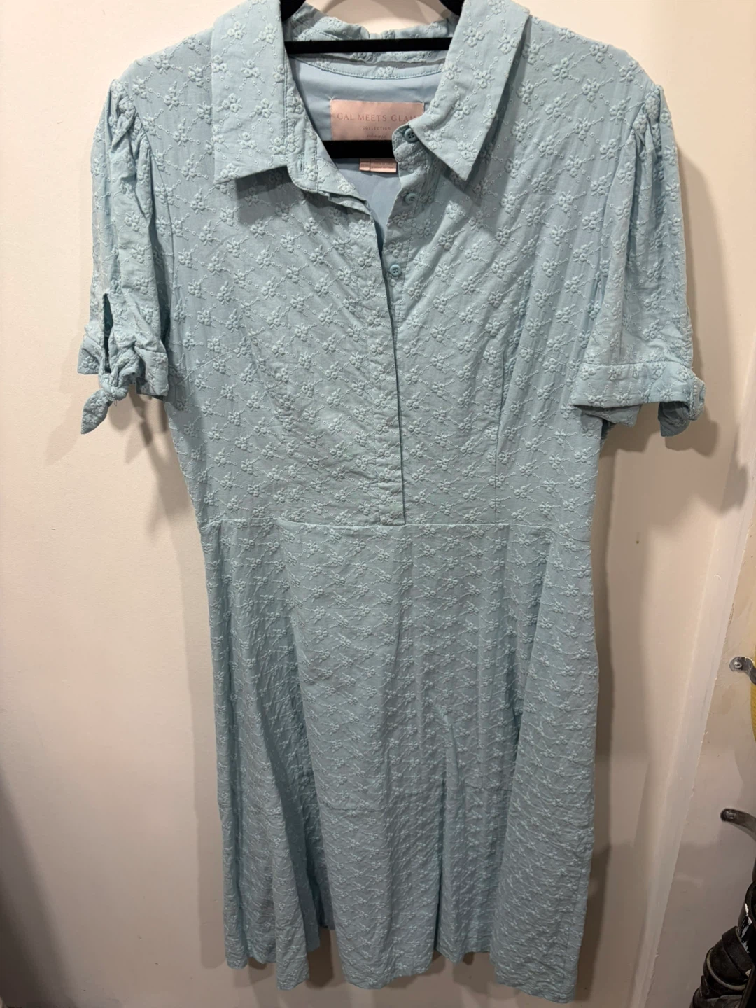 Cal Meets Glam Blue Embroidered Dress