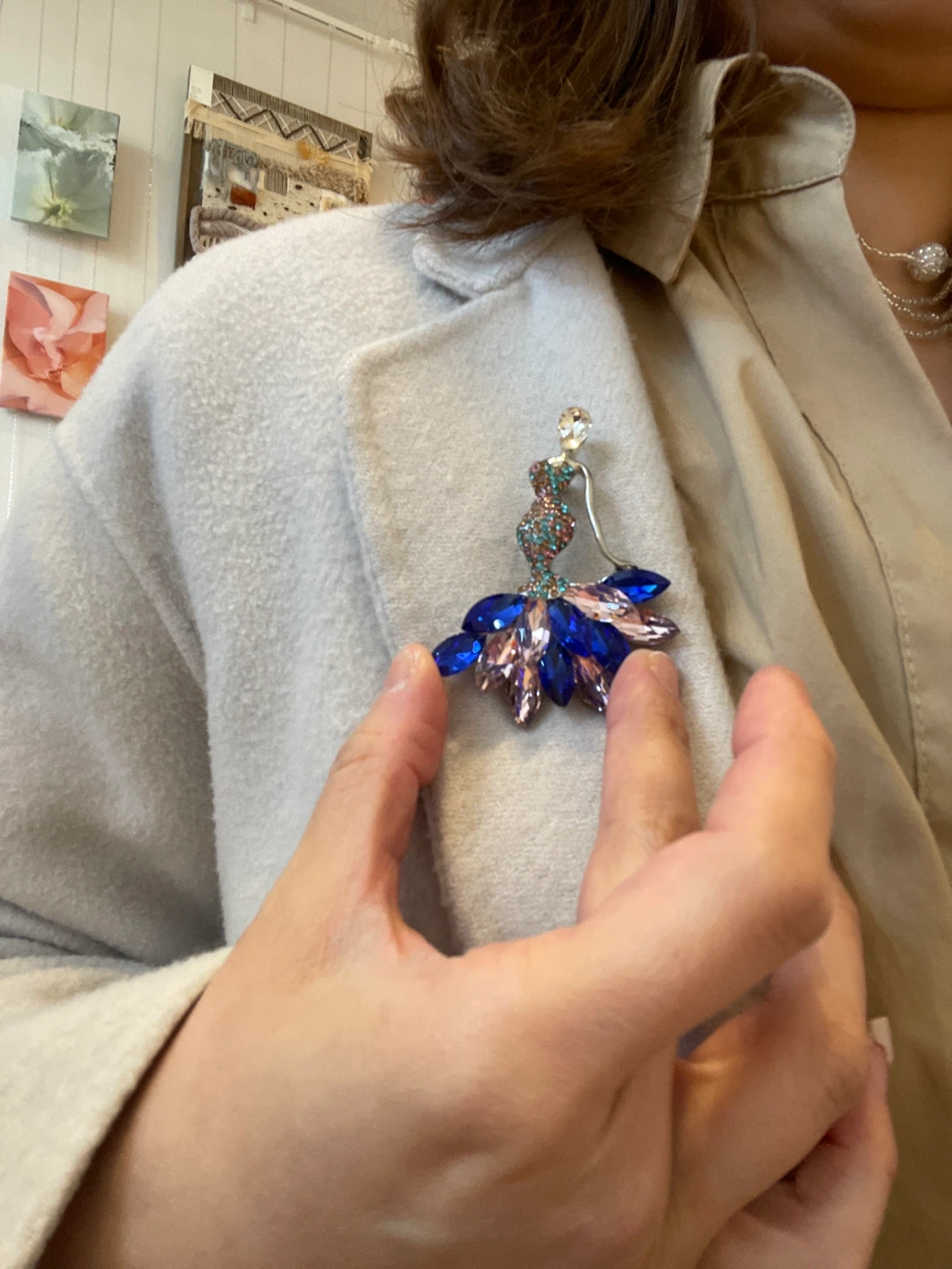 Rhinestone Ballerina Brooch - photo 4