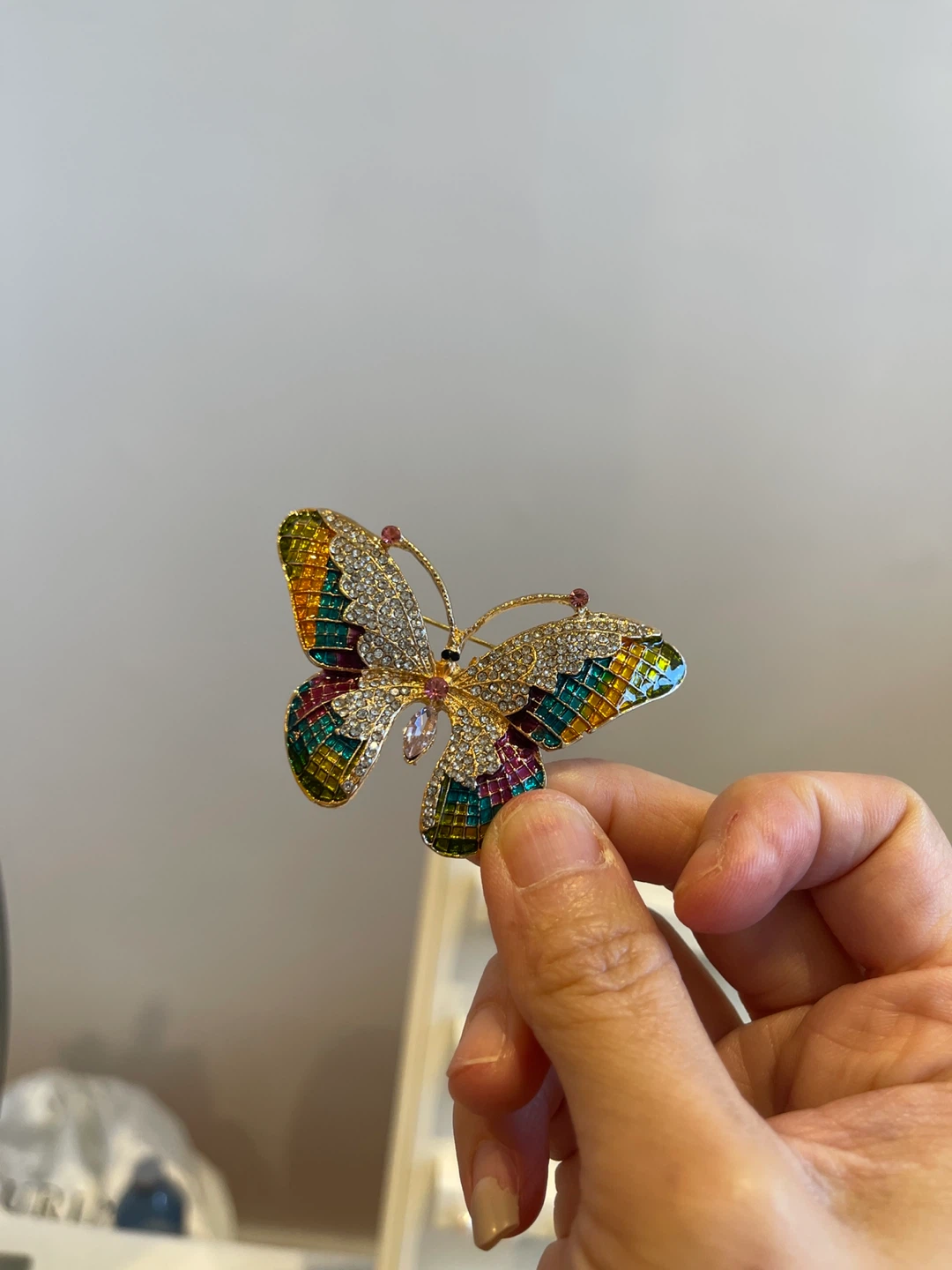 Sparkly Rainbow Butterfly Brooch Pin - photo 4