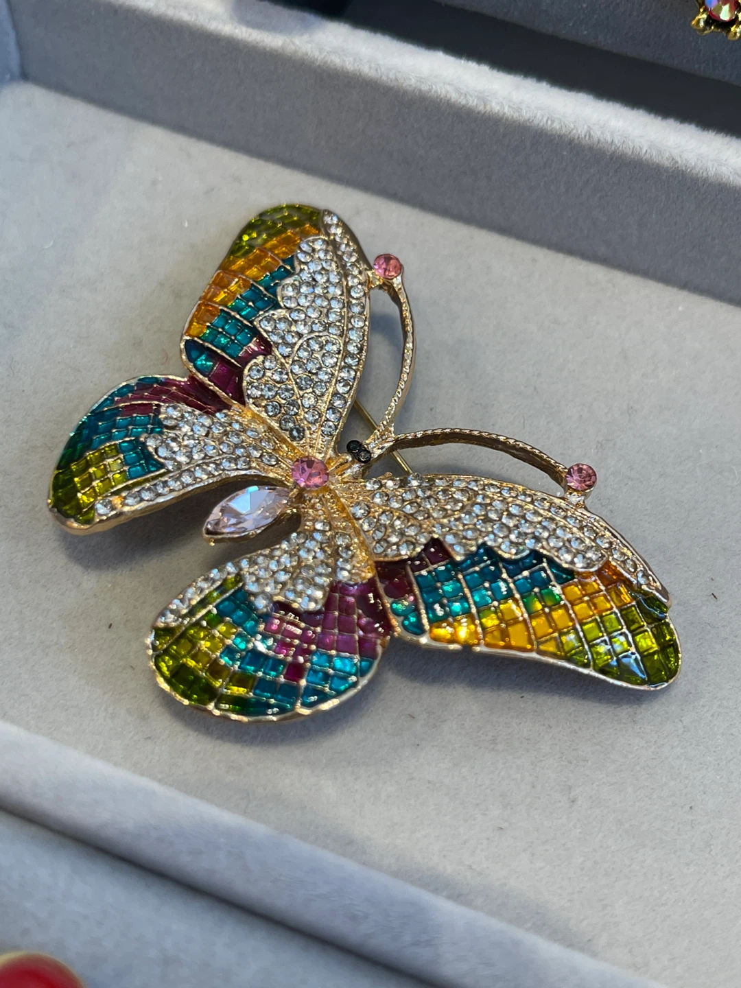 Sparkly Rainbow Butterfly Brooch Pin - photo 2