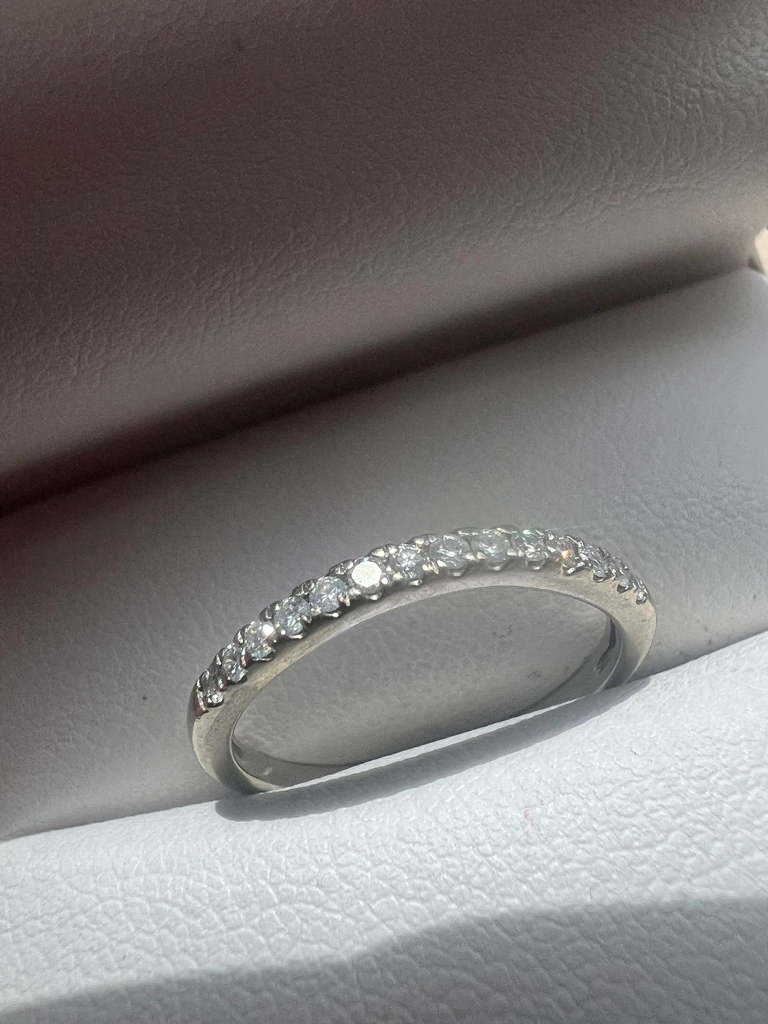 10K White Gold Diamond Band Ring