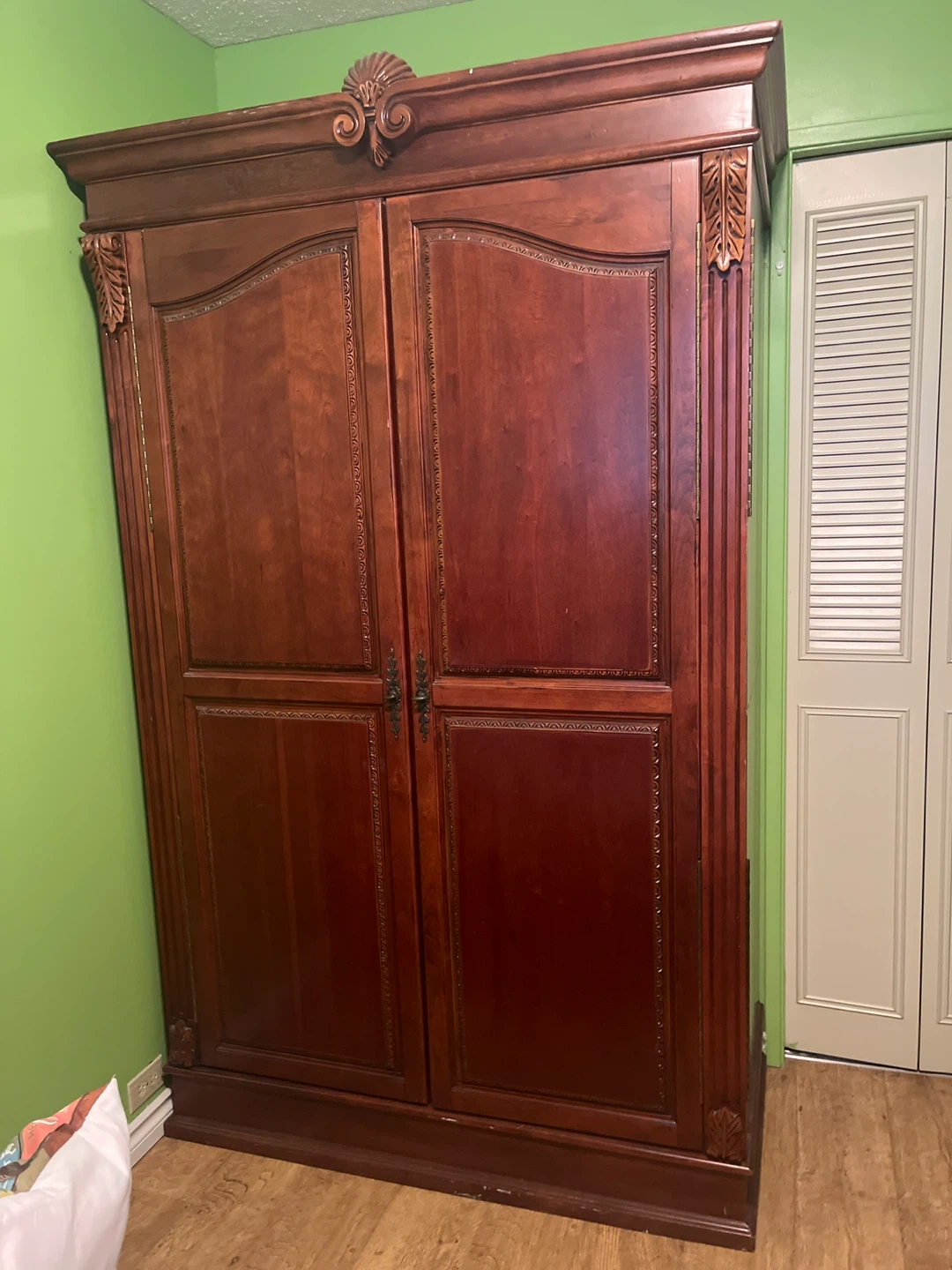 Armoire with double doors.