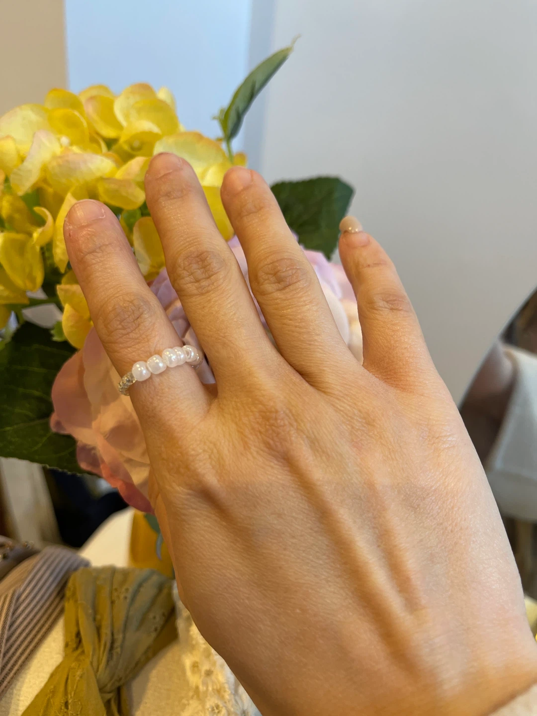 Beaded Ring - White and Silver - photo 5
