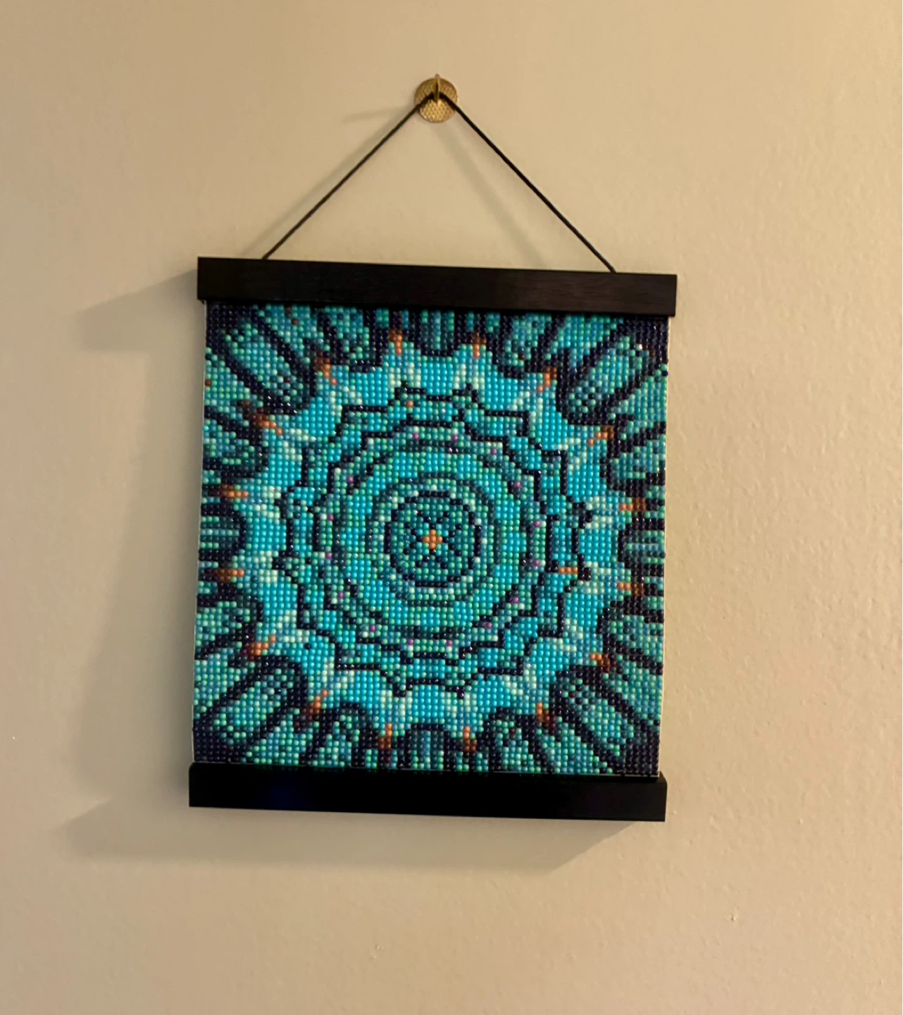 Mandala teal black Diamond Painting Wall Art