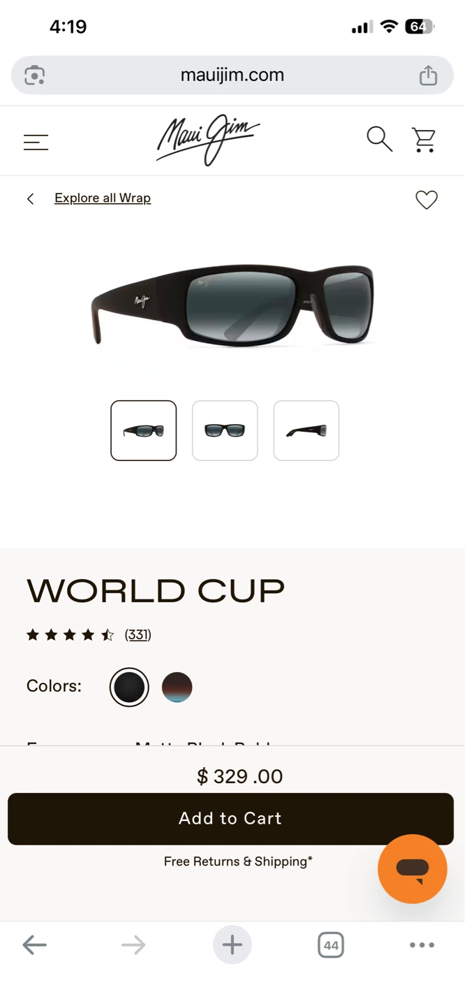 Maui Jim Sunglasses, Black Polarized, Wrap Style - photo 4