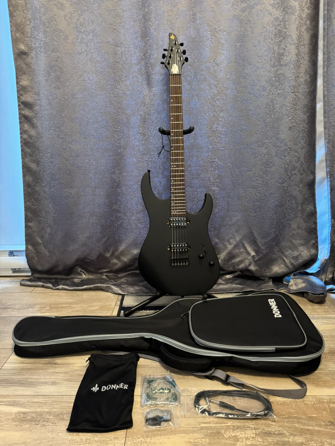 Donner Metal Electric Guitar with Gig Bag and Accessories