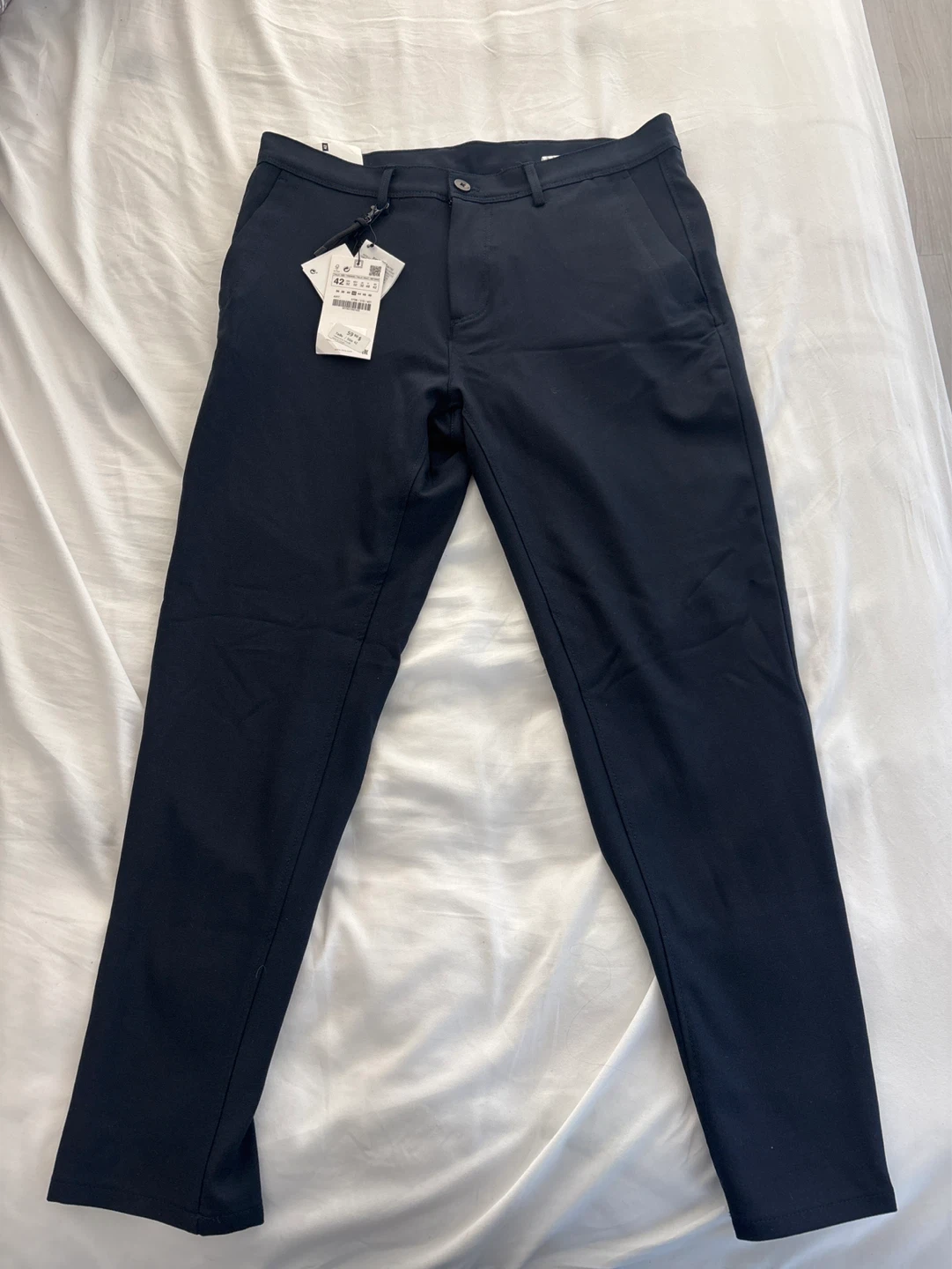 Zara Men's Navy Slim Fit Trousers Size 32