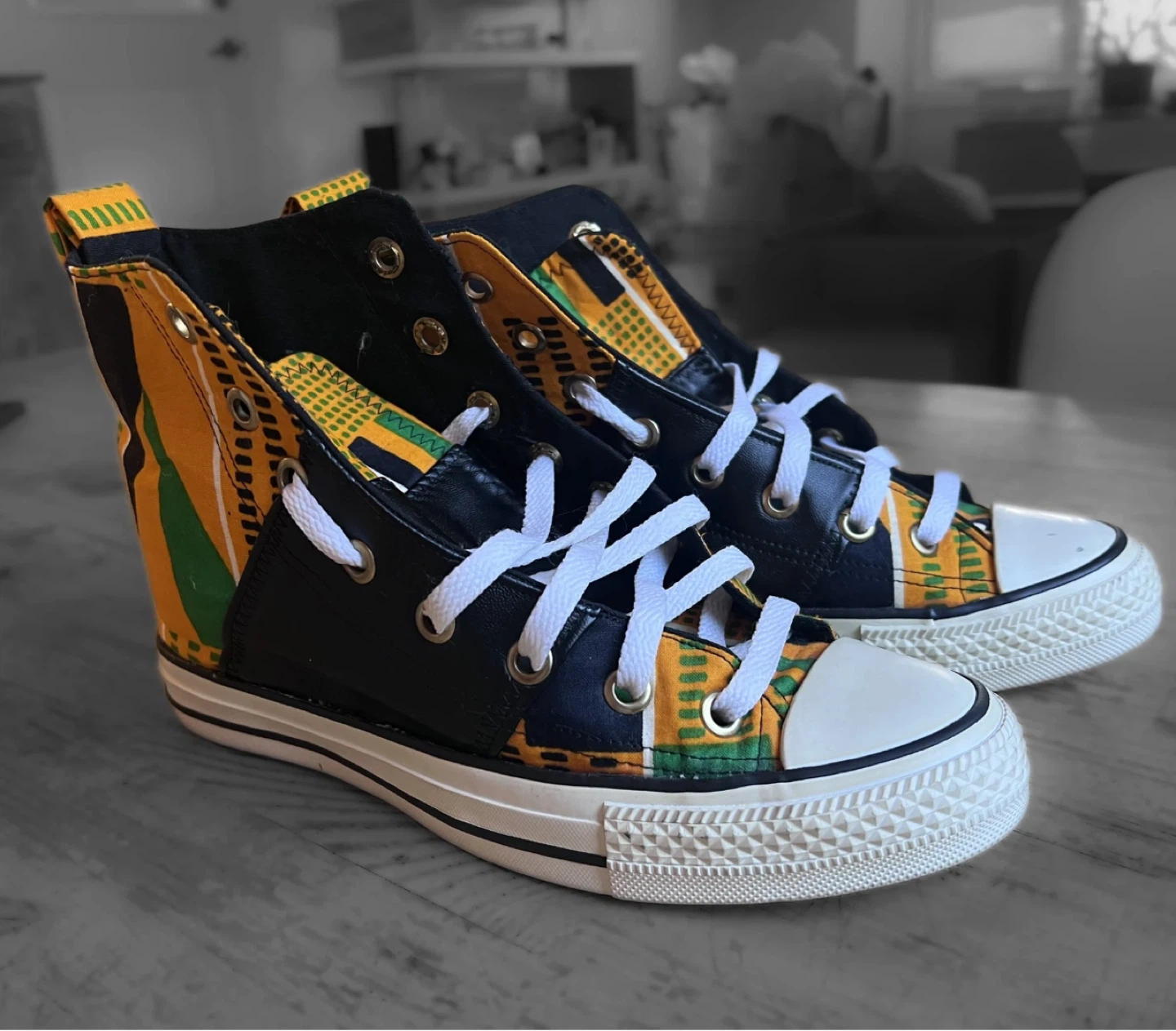 CUSTOM KENTE - Converse All Star High Top Sneakers - Size 6 - photo 2