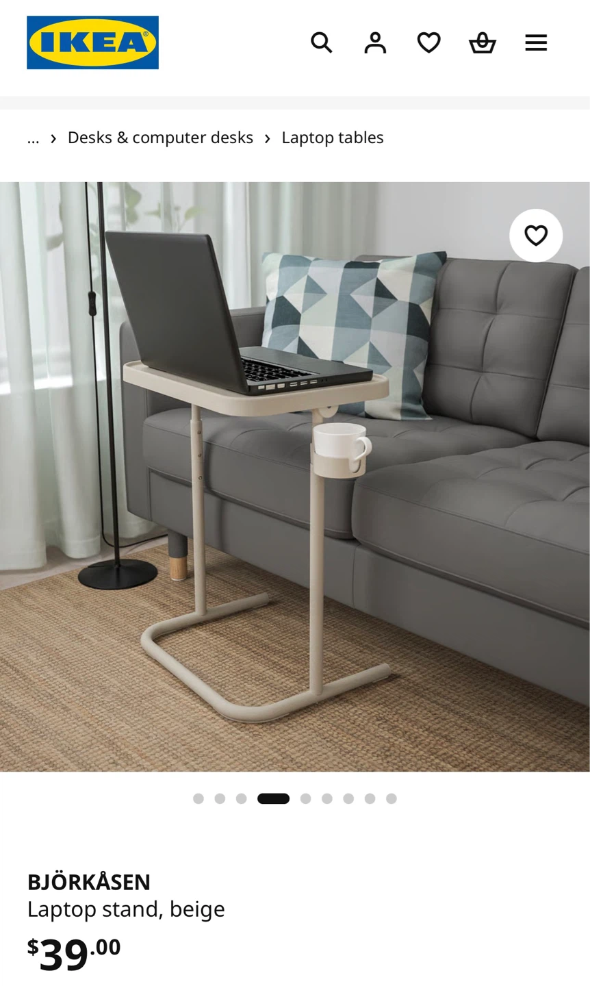 IKEA BJÖRKÅSEN Laptop Stand - Beige - photo 2