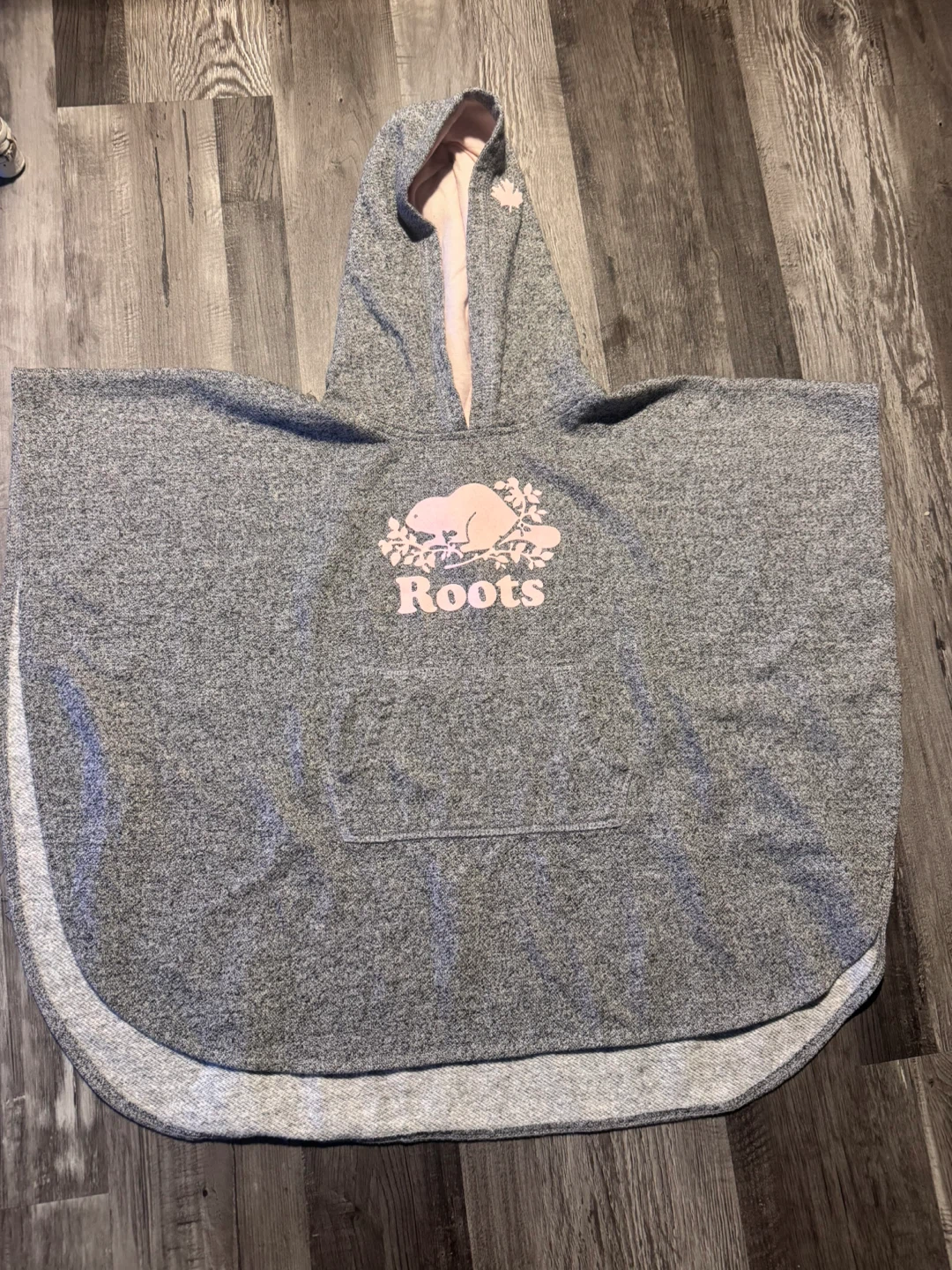 Roots Kids Grey Poncho Hoodie - Size L/XL - photo 3