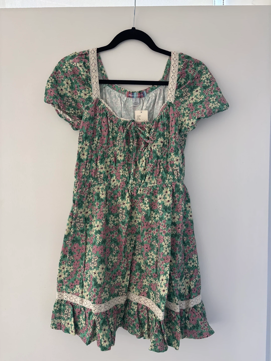 Urban Outfitters Floral Lace Trim Mini Dress