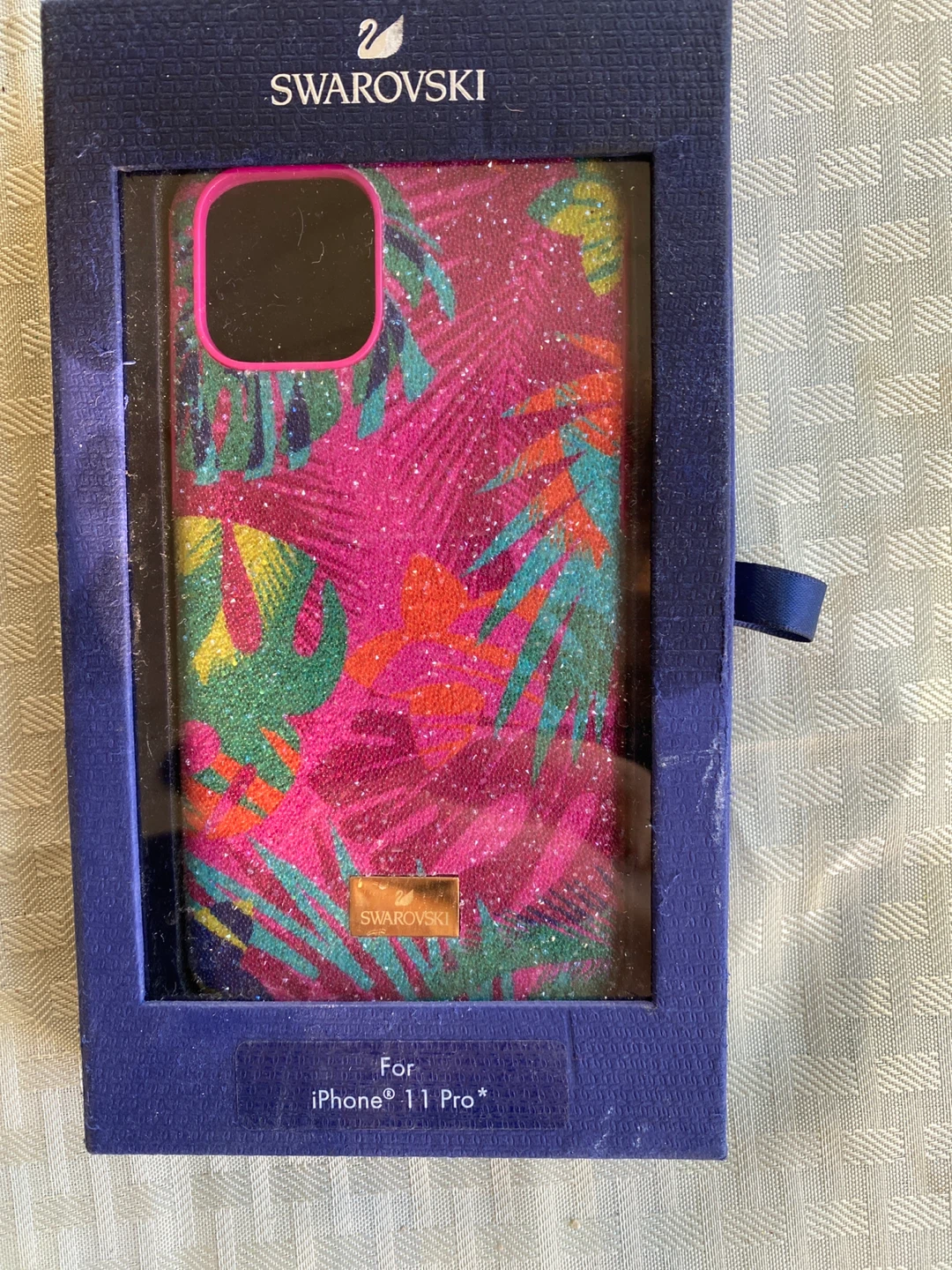 Swarovski iPhone 11 Pro Case - Pink Floral Glitter