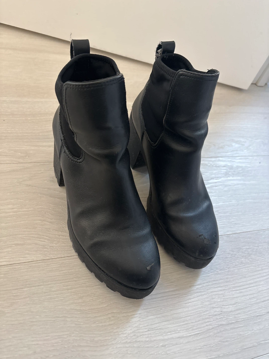 Aldo Black Chunky Heel Ankle Boots