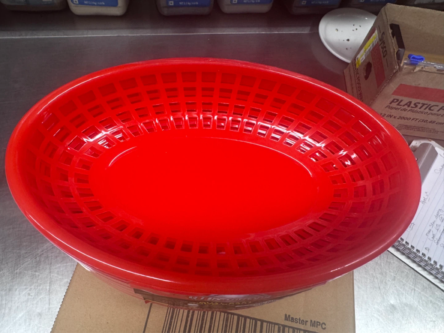 Winco Red Oval Fast Food Baskets (120 baskets) - photo 2