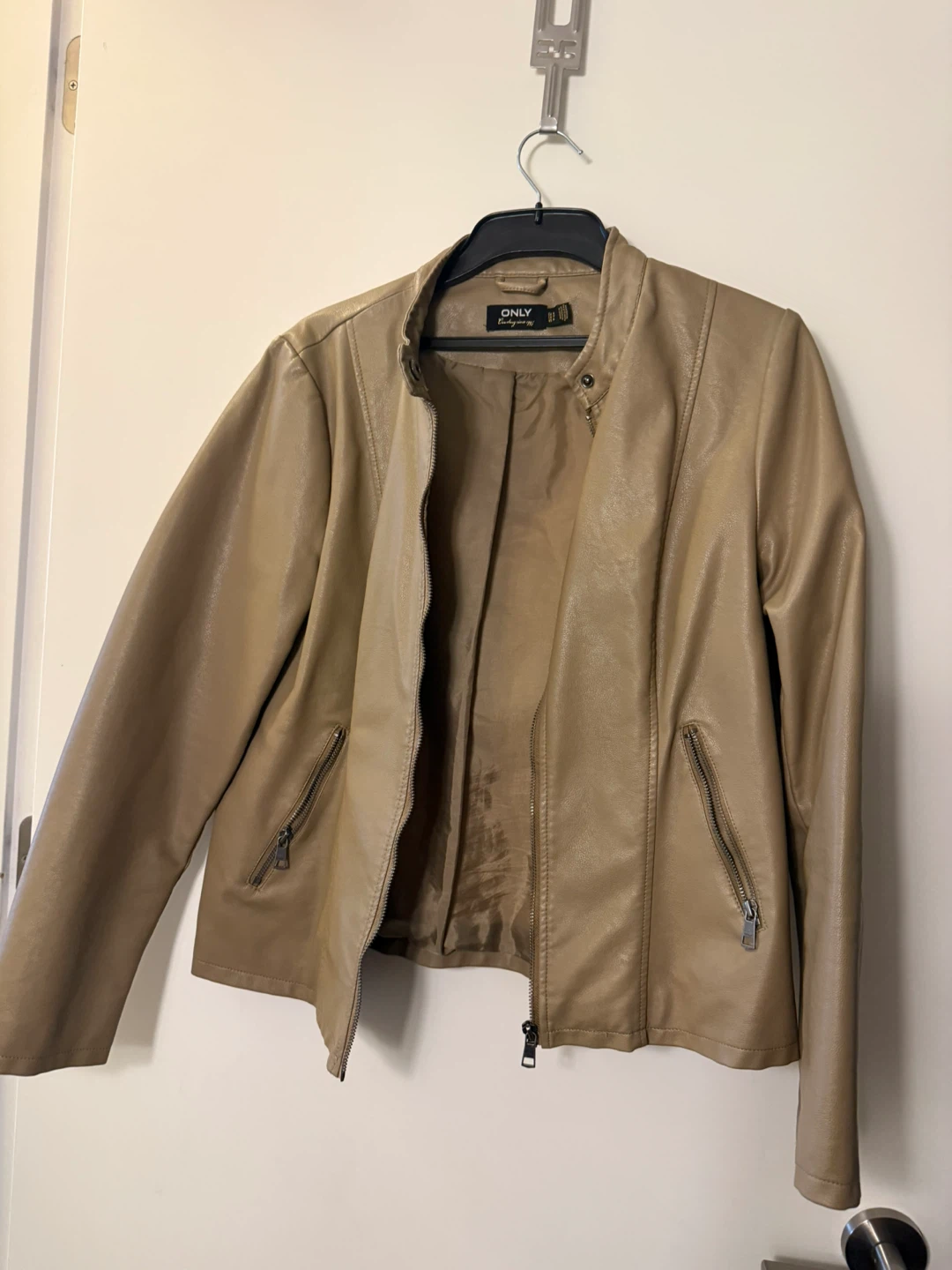 ONLY Faux Leather Jacket - Tan - XL