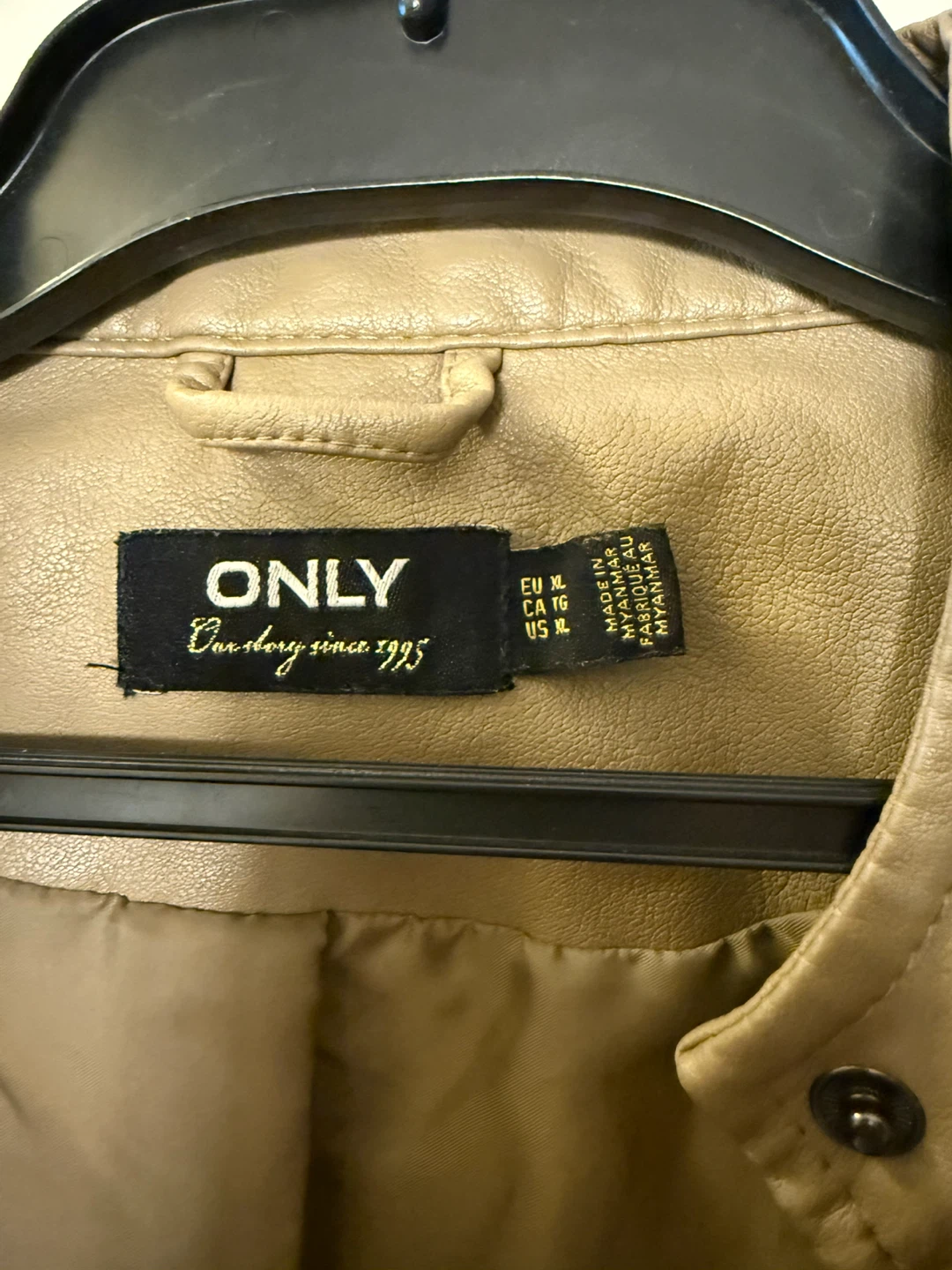 ONLY Faux Leather Jacket - Tan - XL - photo 3