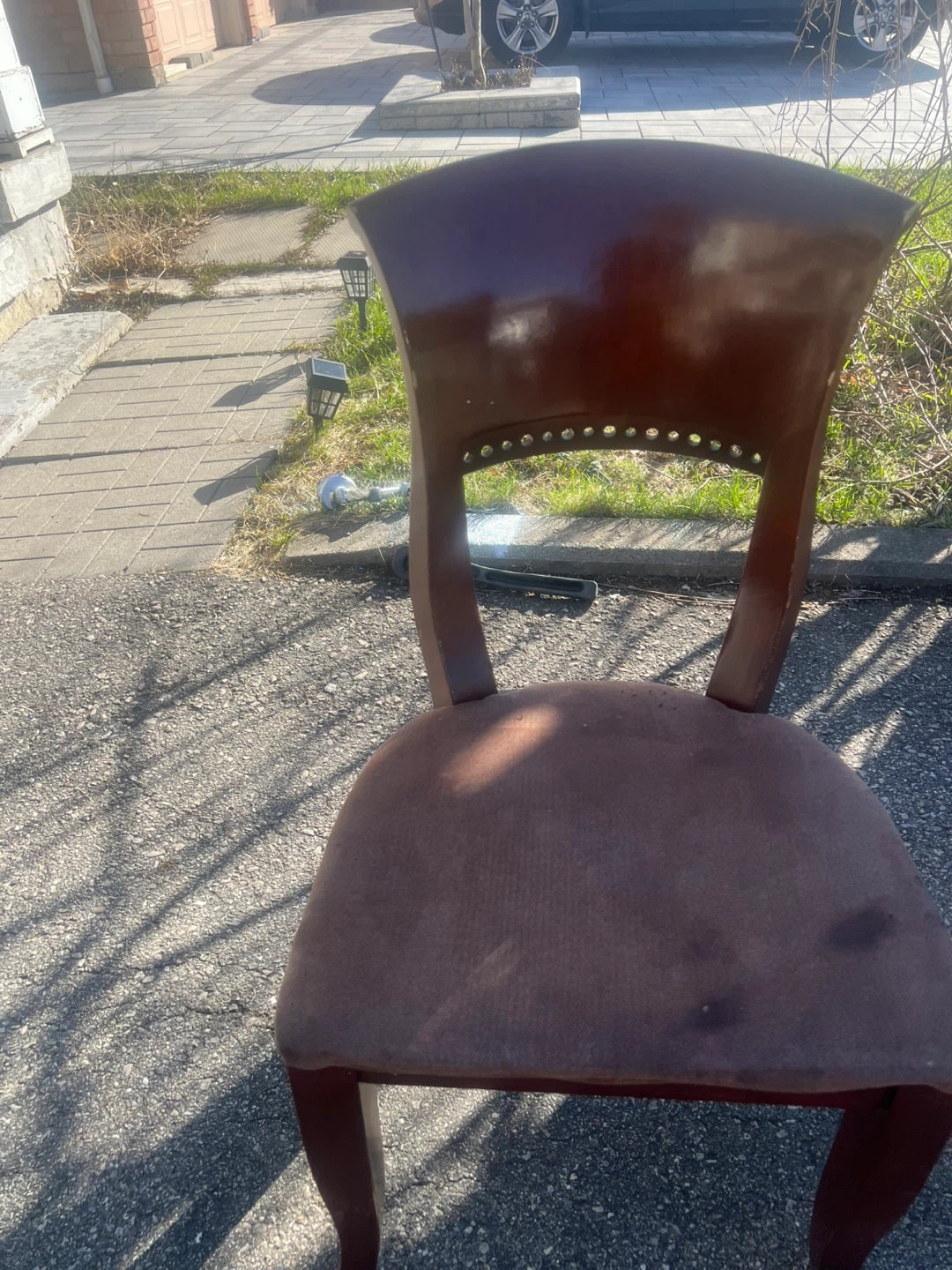 Set of 3 Dark Brown Upholstered Dining Chairs - photo 2