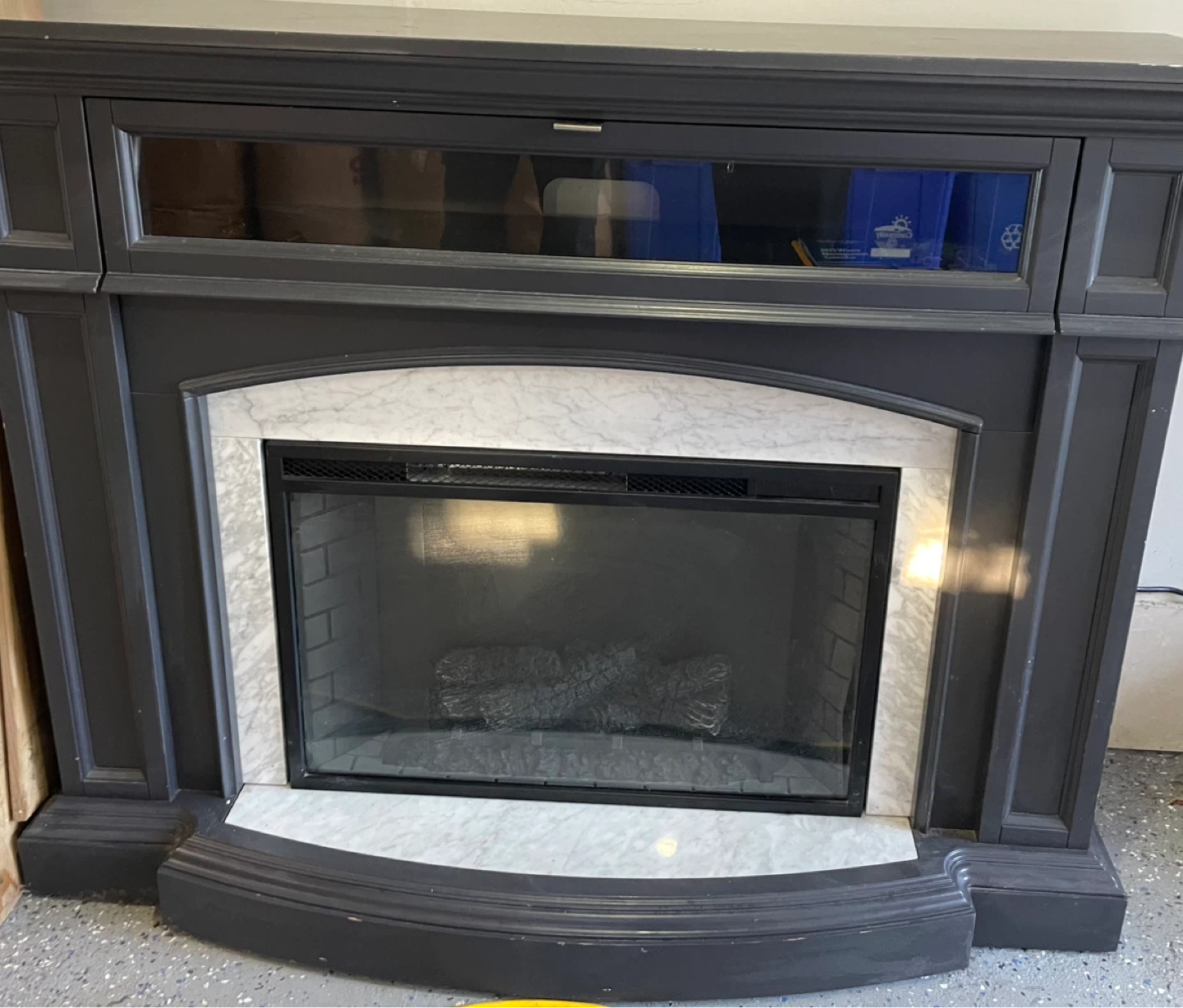 Dark Grey Electric Fireplace