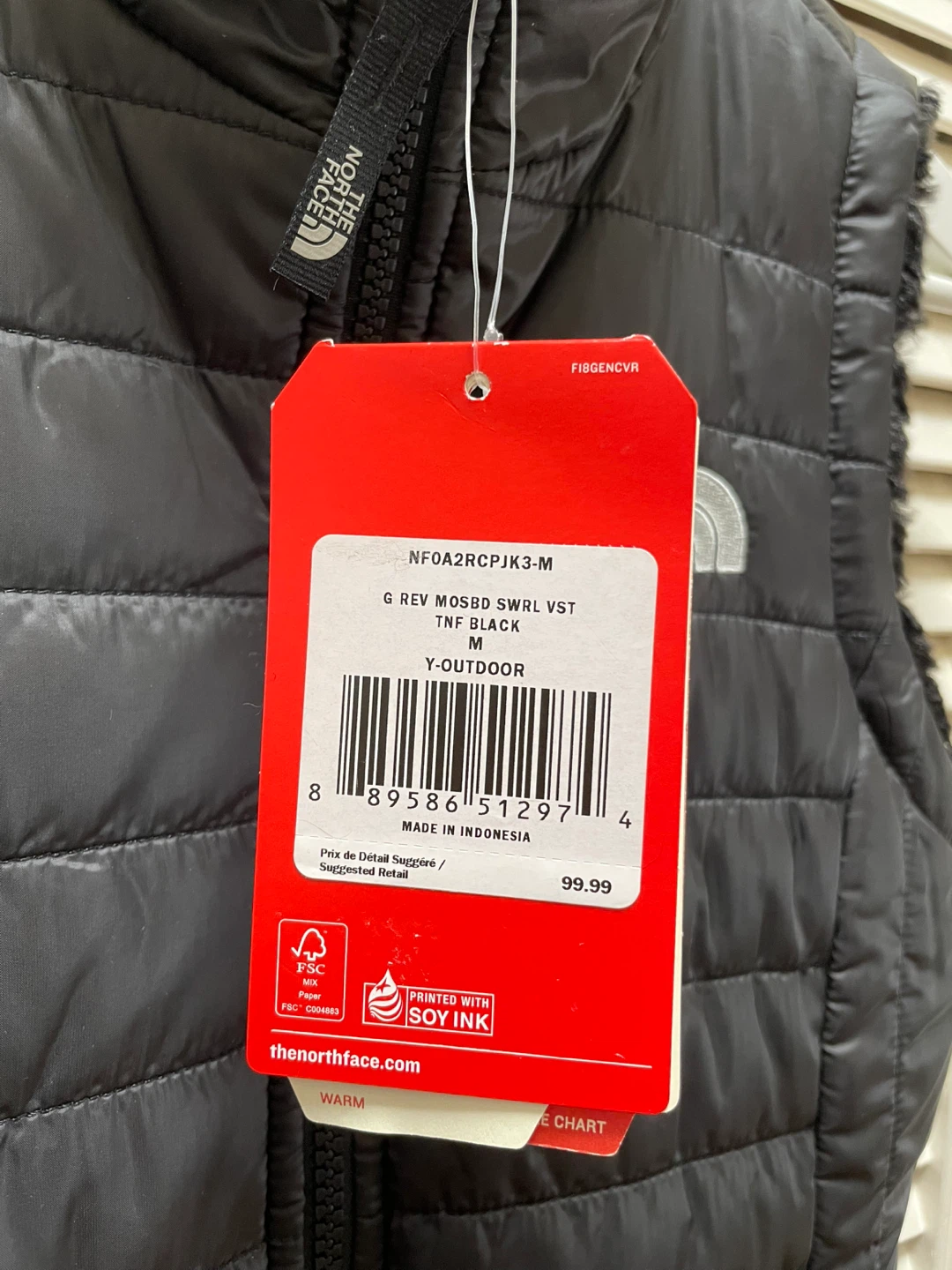 The North Face Reversible Osito Vest - Black - M - photo 2