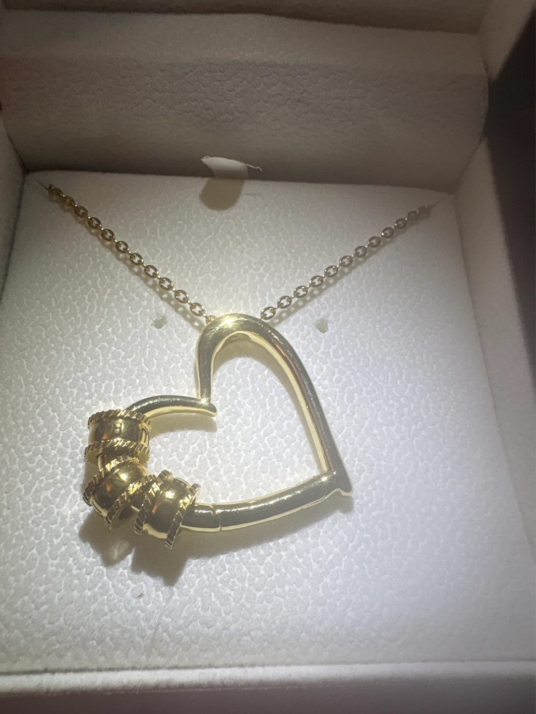 New 14K Gold  SS Heart pendant Necklace with charms