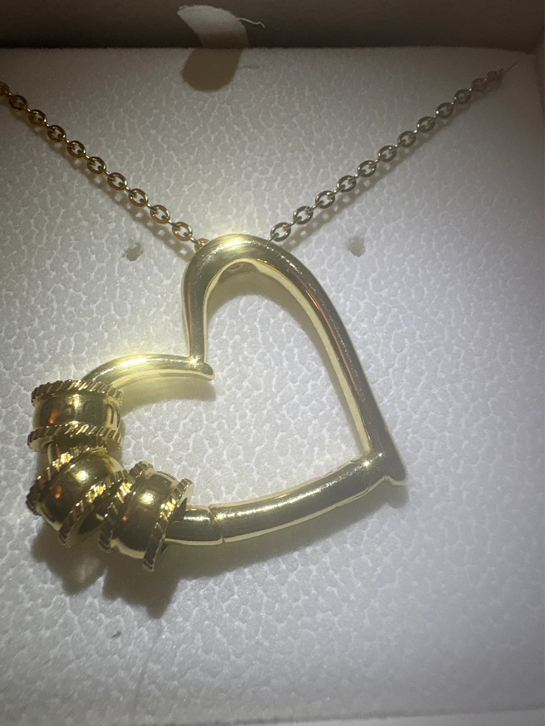 New 14K Gold  SS Heart pendant Necklace with charms - photo 3