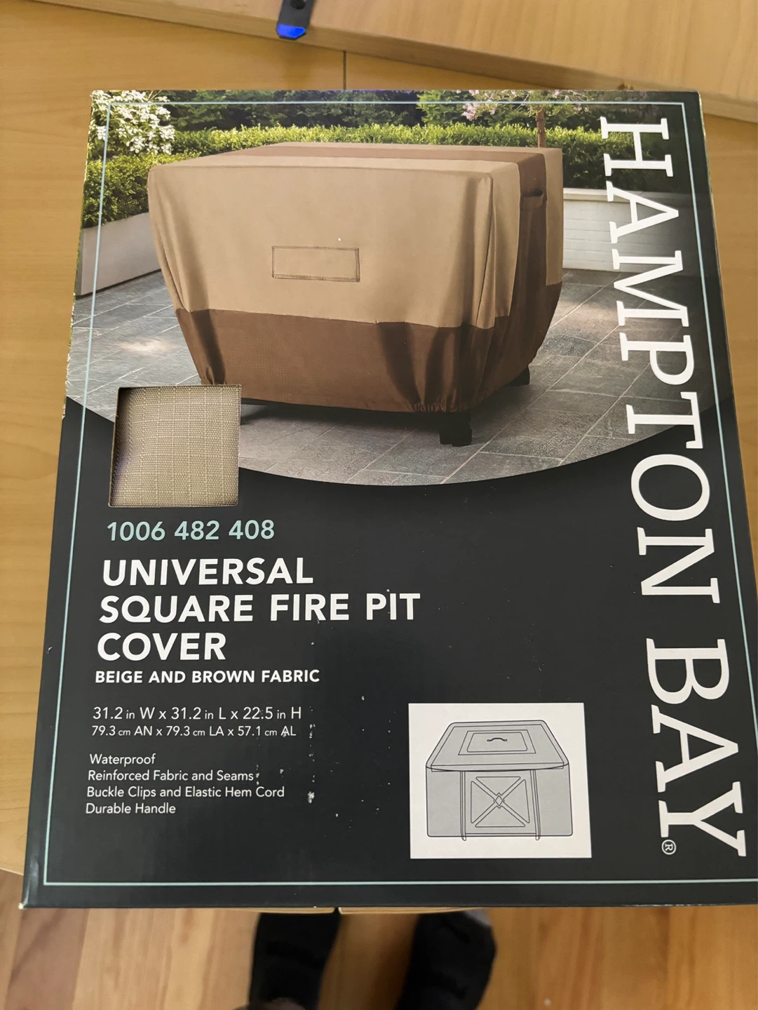 Universal Square Fire Pit Cover - Beige & Brown - photo 3