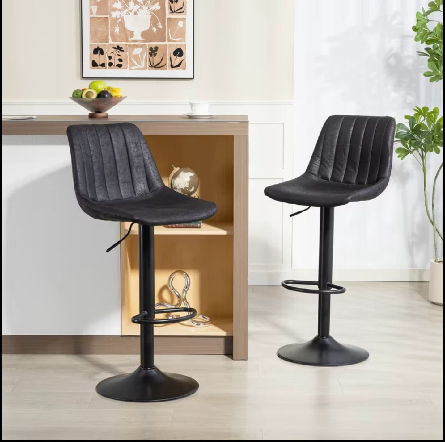 Adjustable Bar Stool - Black