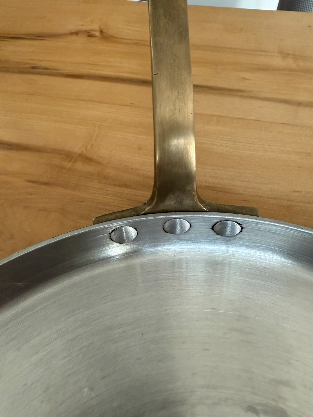 Stainless Steel Crepe Pan with Brass Handle - photo 2