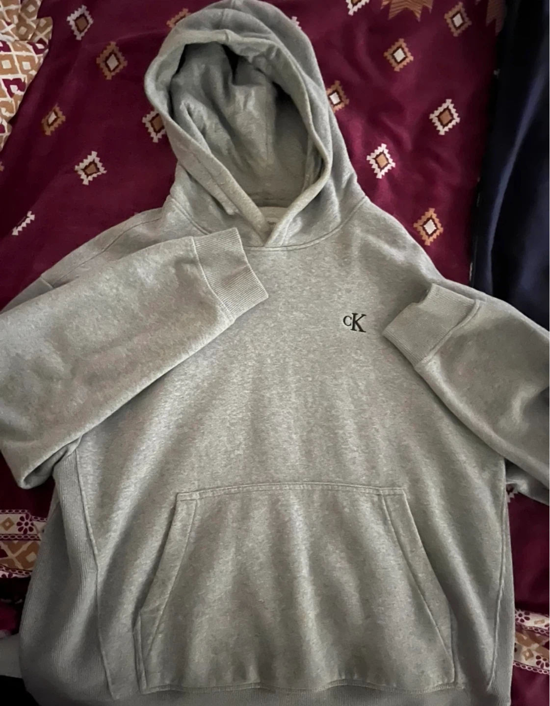 Calvin Klein Grey Hoodie Relaxed Fit