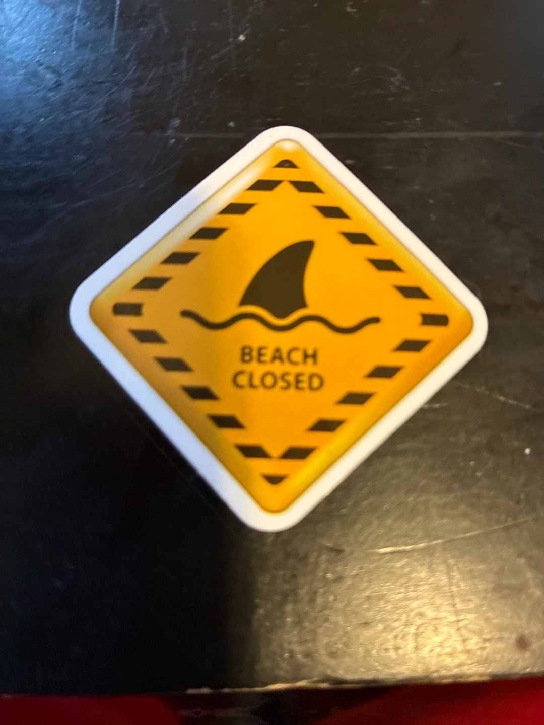 Funny Beach Closed Shark Fin Sticker