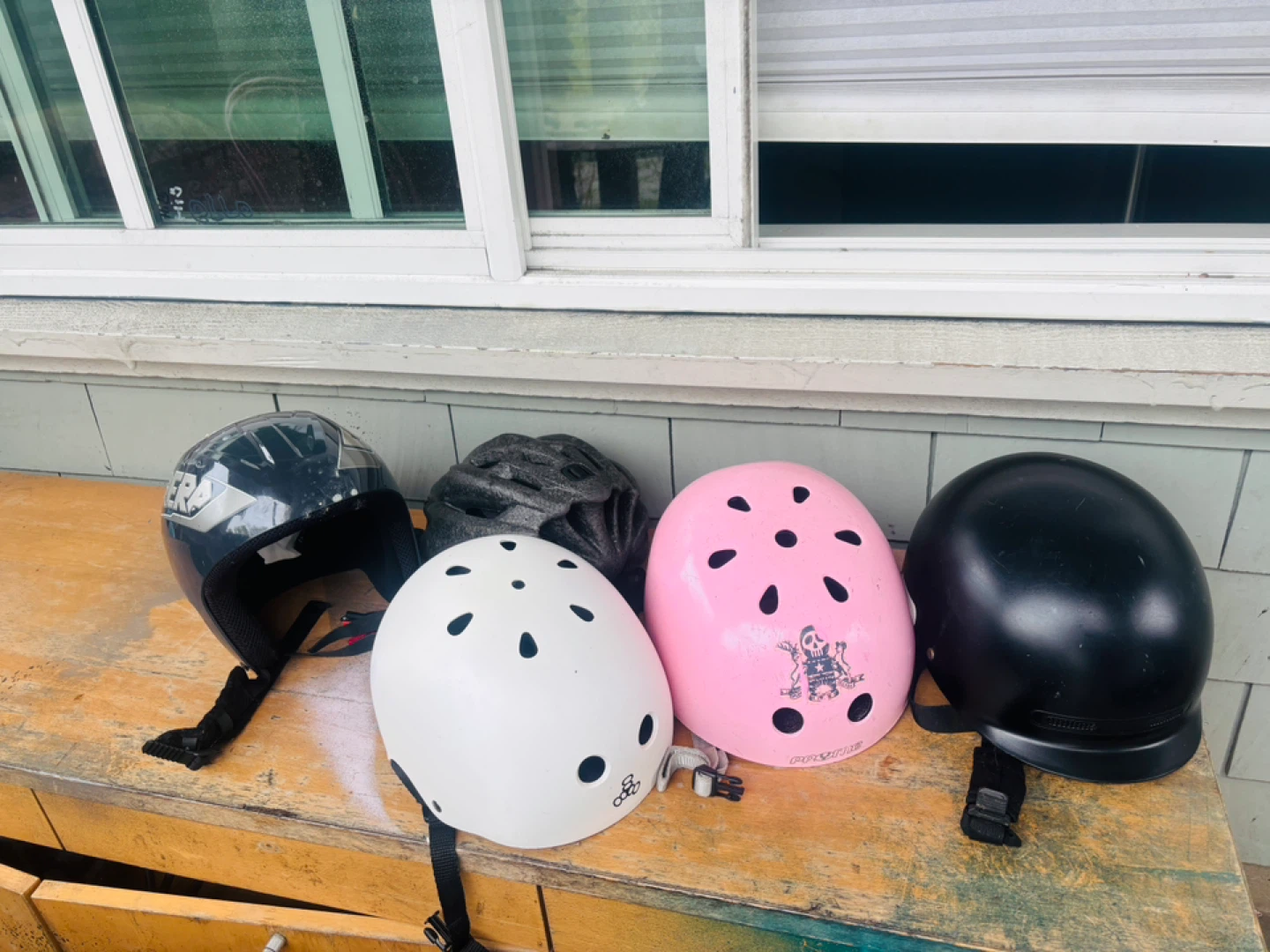 Four Assorted Youth Helmets