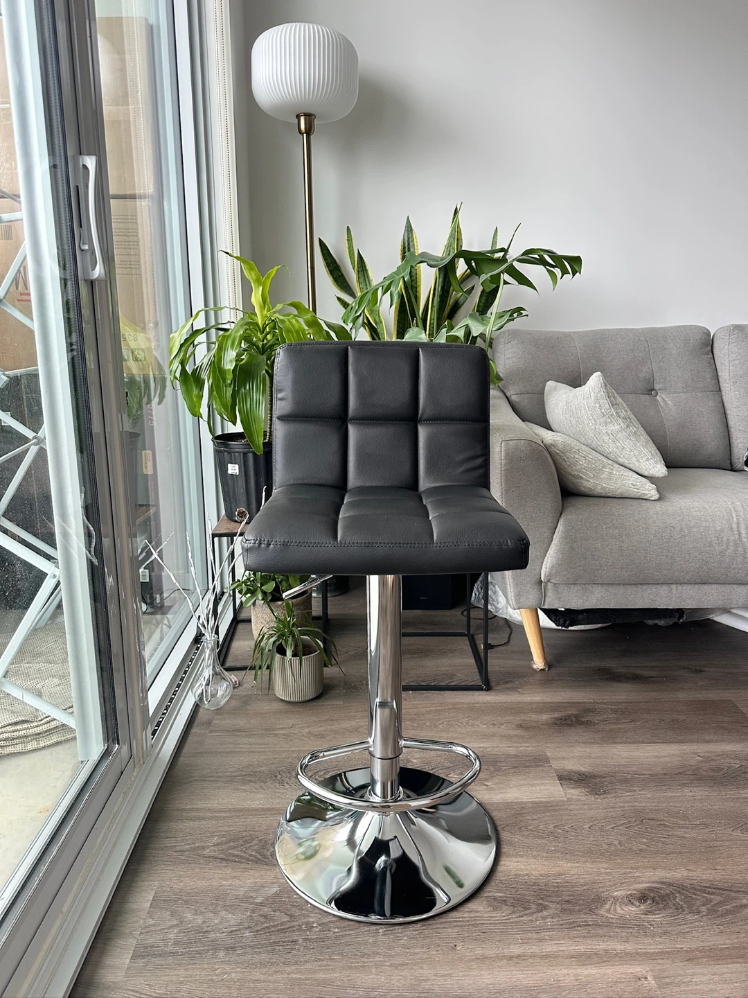 5 Black Leather Bar Stool (Brand New) - photo 3