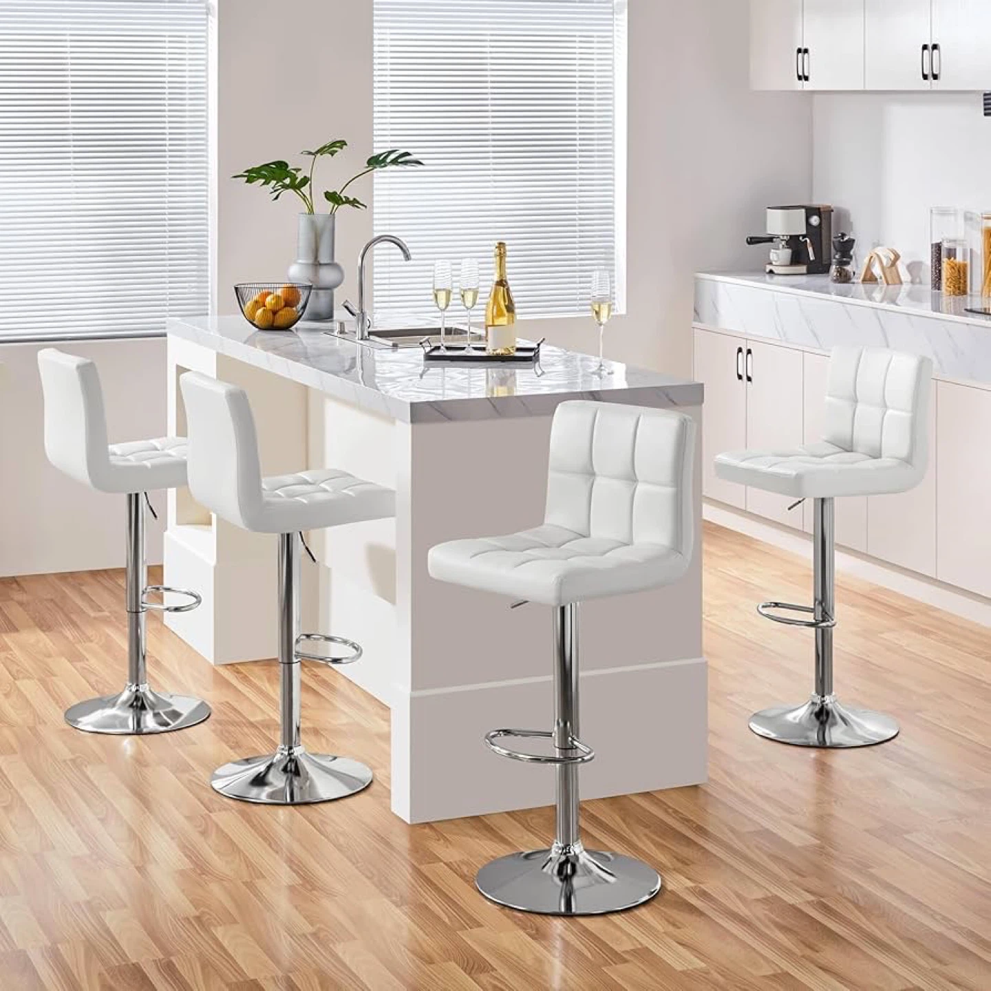Adjustable Swivel Bar Stools - Set of 6