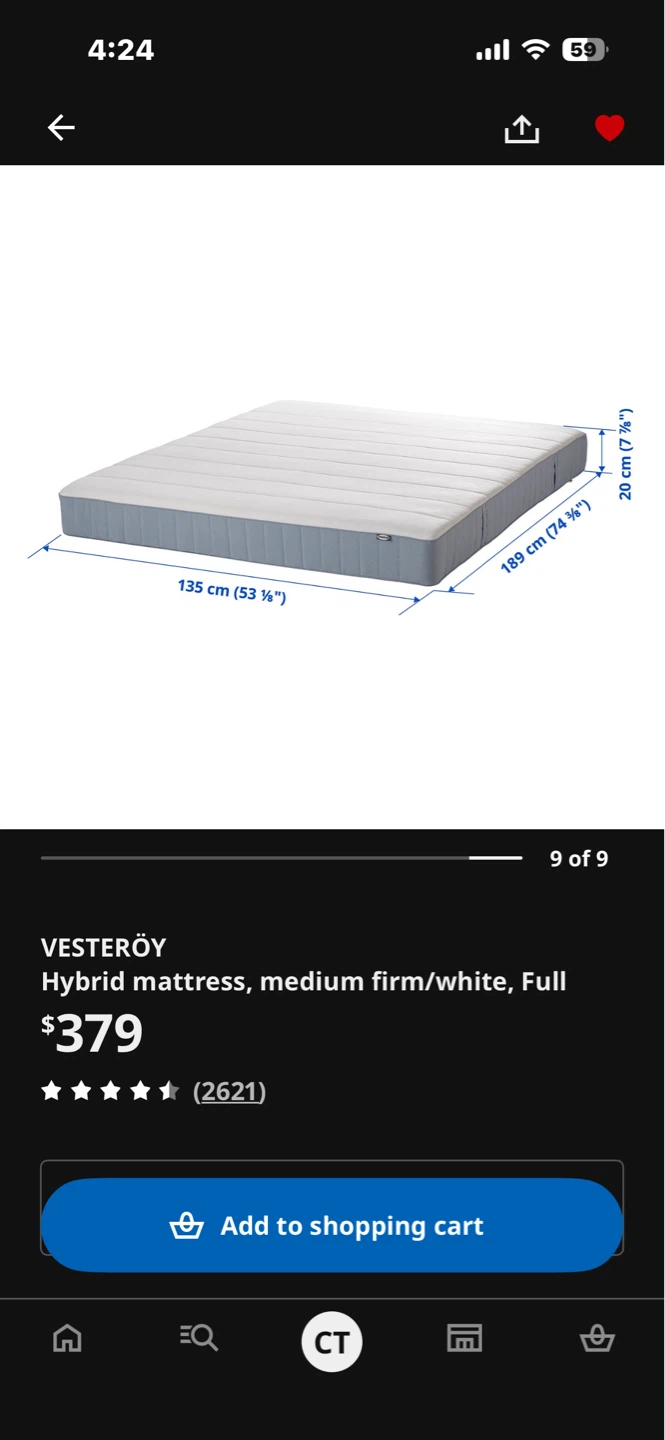 IKEA VESTERÖY Hybrid Mattress - Full Size