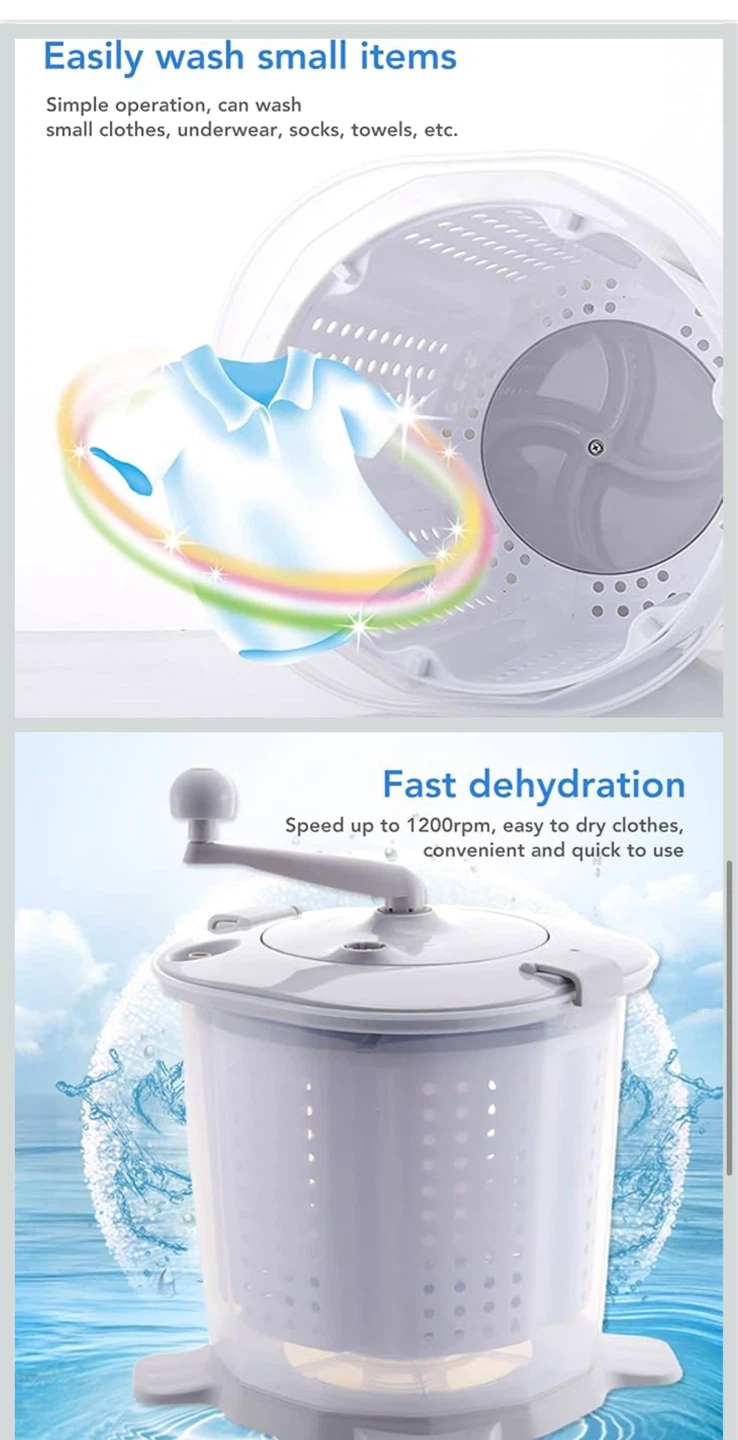 Portable Hand Crank Washing Machine Dehydrator - photo 4