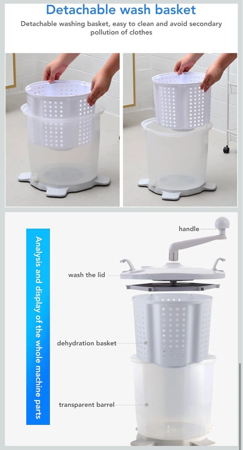 Portable Hand Crank Washing Machine Dehydrator - photo 5