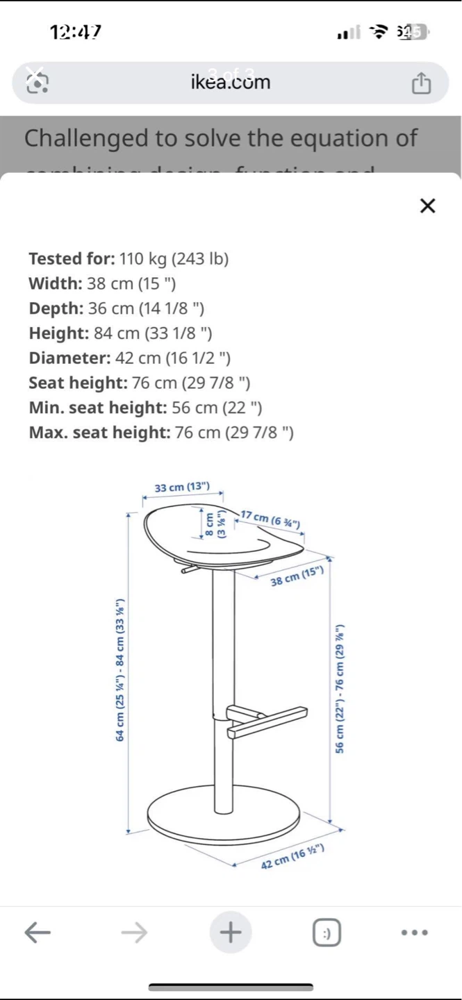 IKEA JANINGE Bar Stools (Set of 2) - White - photo 3